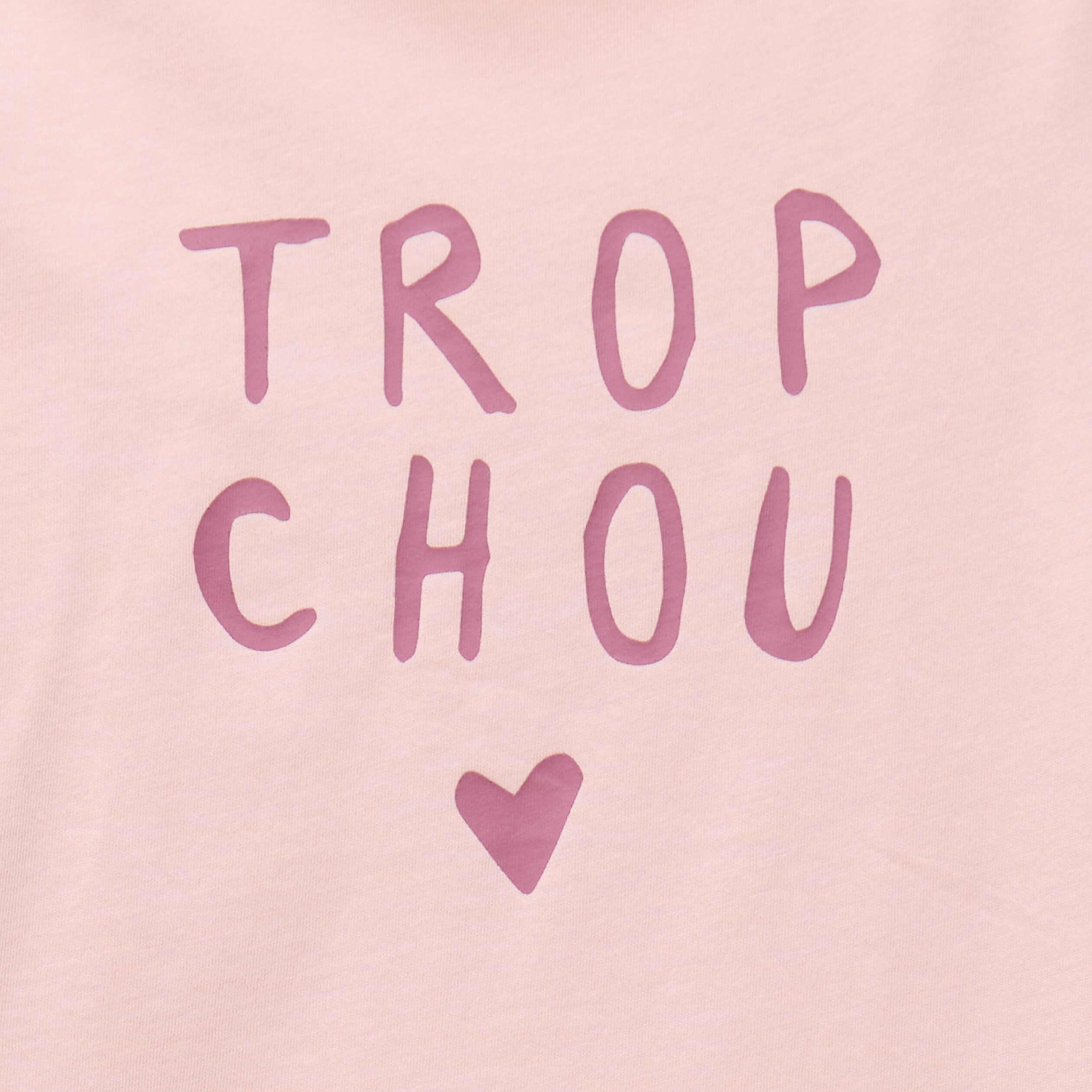 Ensemble pyjama pantalon et t-shirt rose clair fille