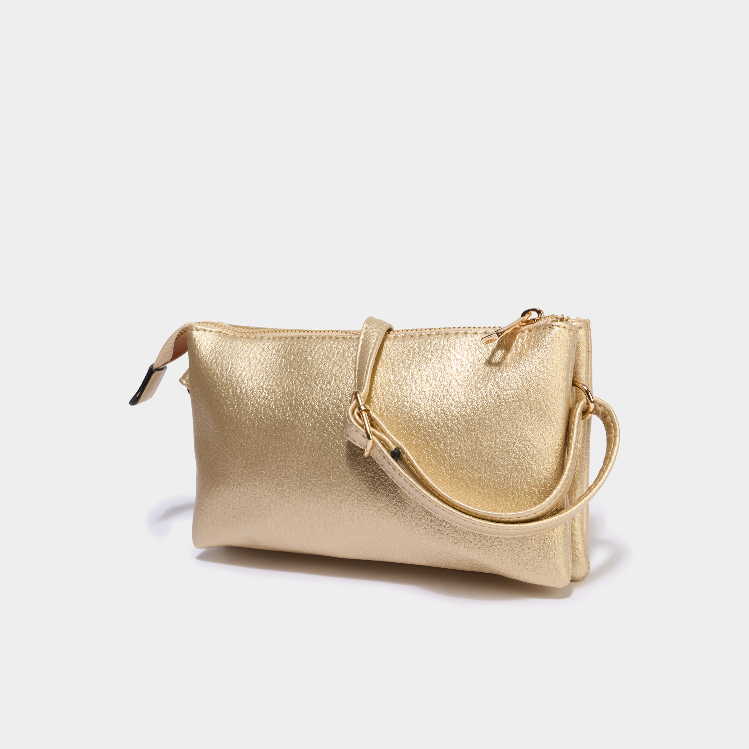 Sac pochette d&eacute;tails ajour&eacute;s couleur or femme