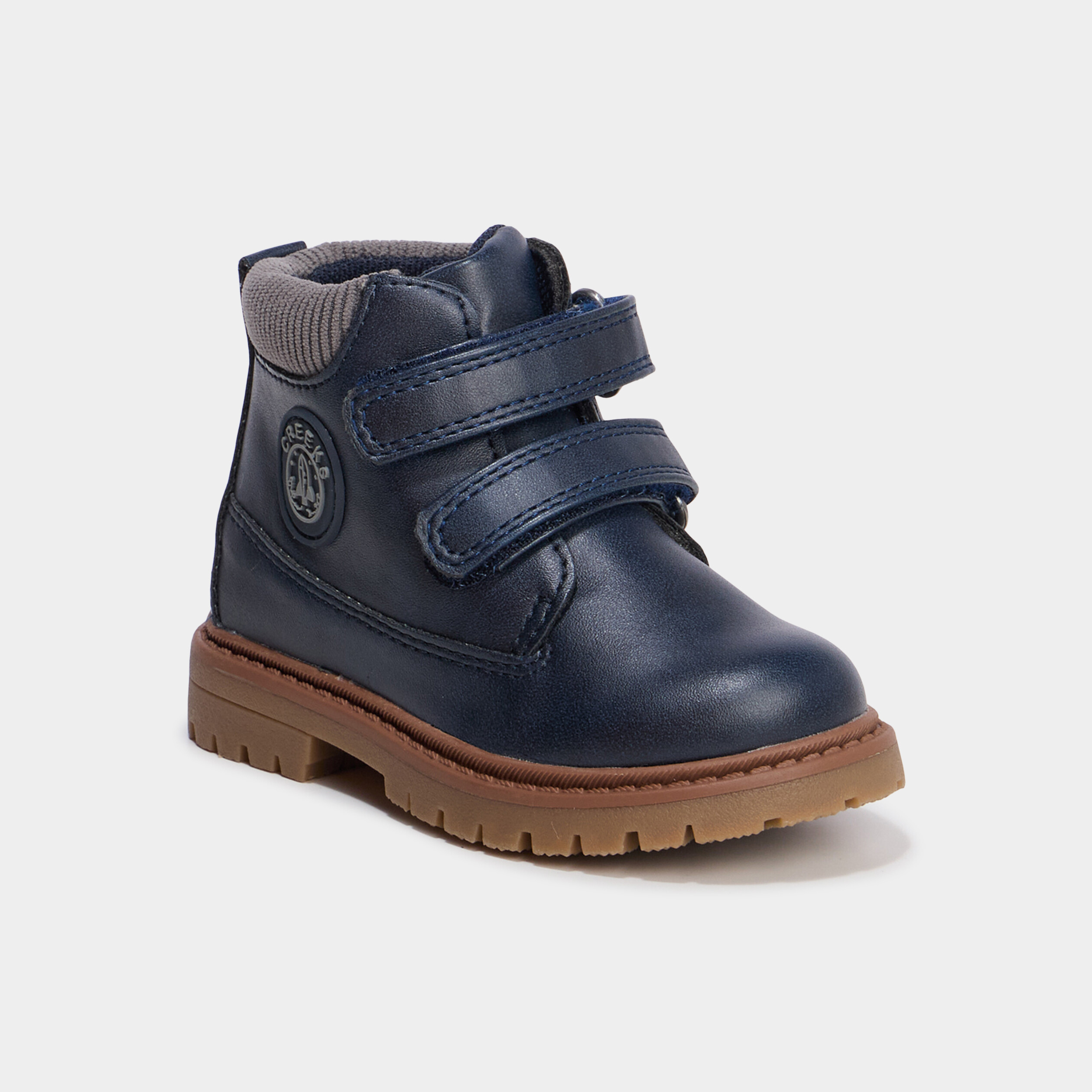 Boots &agrave; scratchs bleu marine b&eacute;b&eacute; gar&ccedil;on