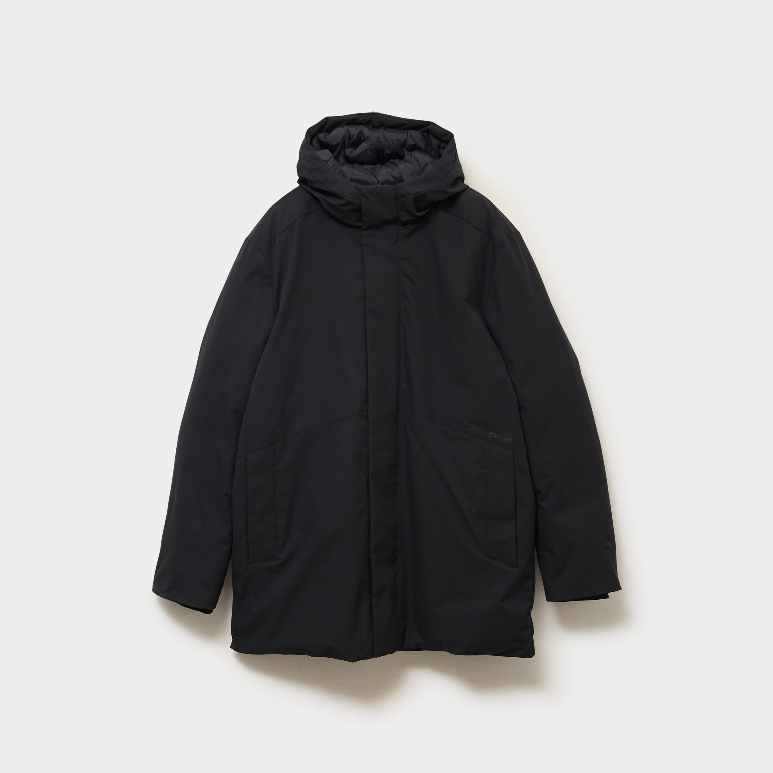 Parka mi-longue &agrave; capuche noir homme
