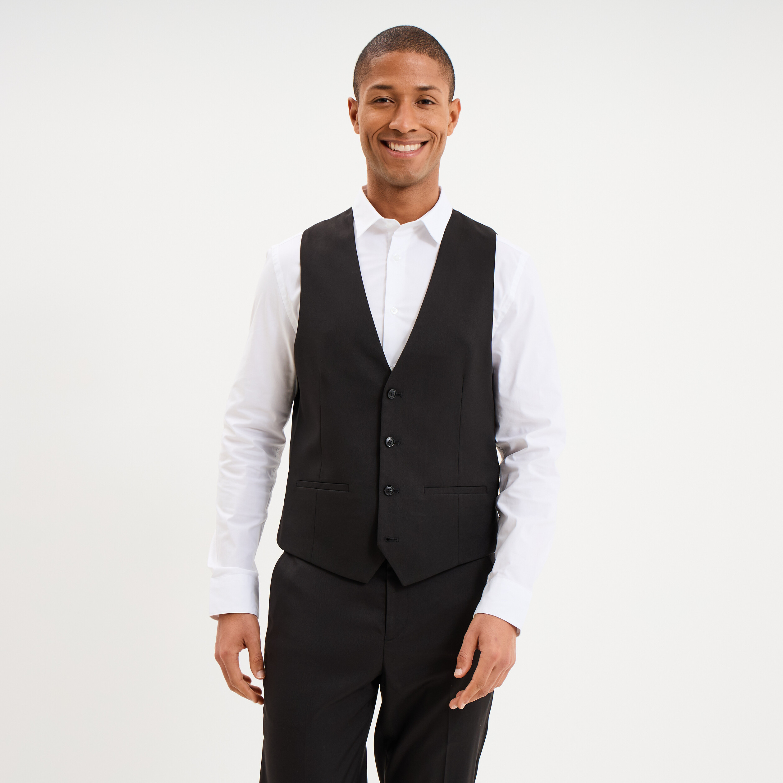 Gilet de costume sans manches noir homme