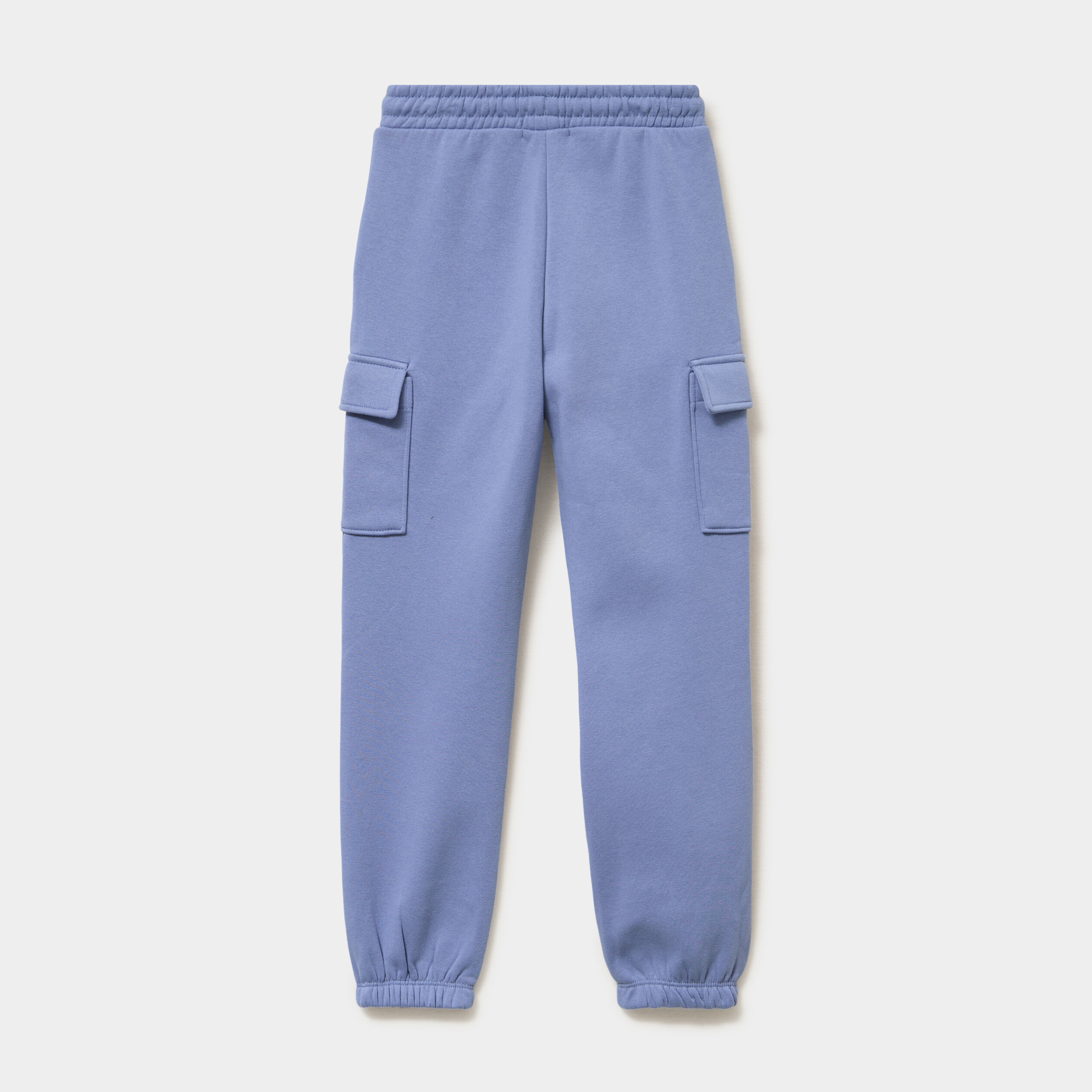 Pantalon de jogging cargo molletonn&eacute; bleu lavande fille