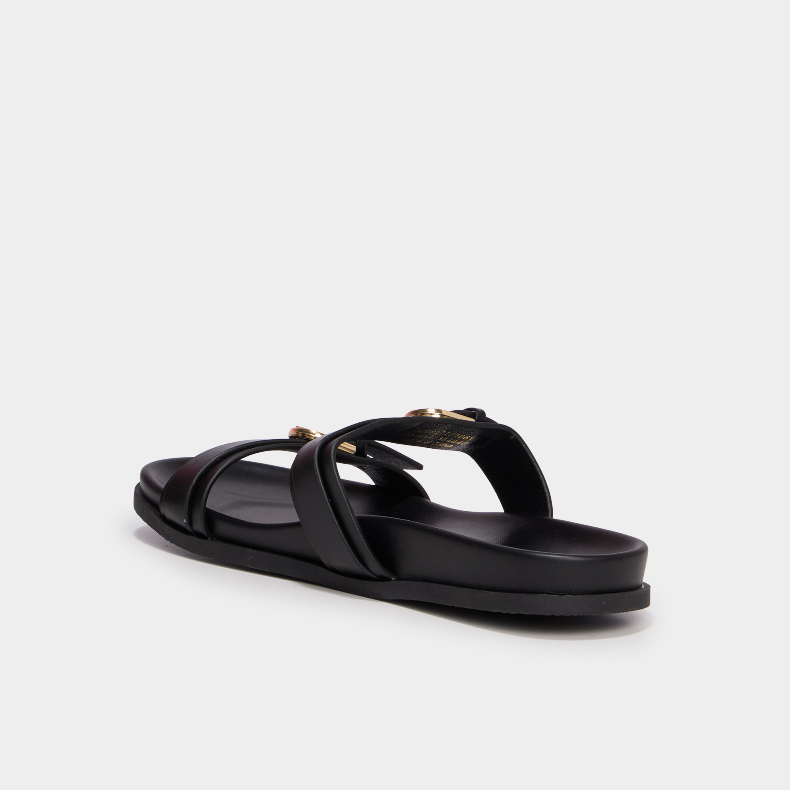 Mules avec boucles noir femme