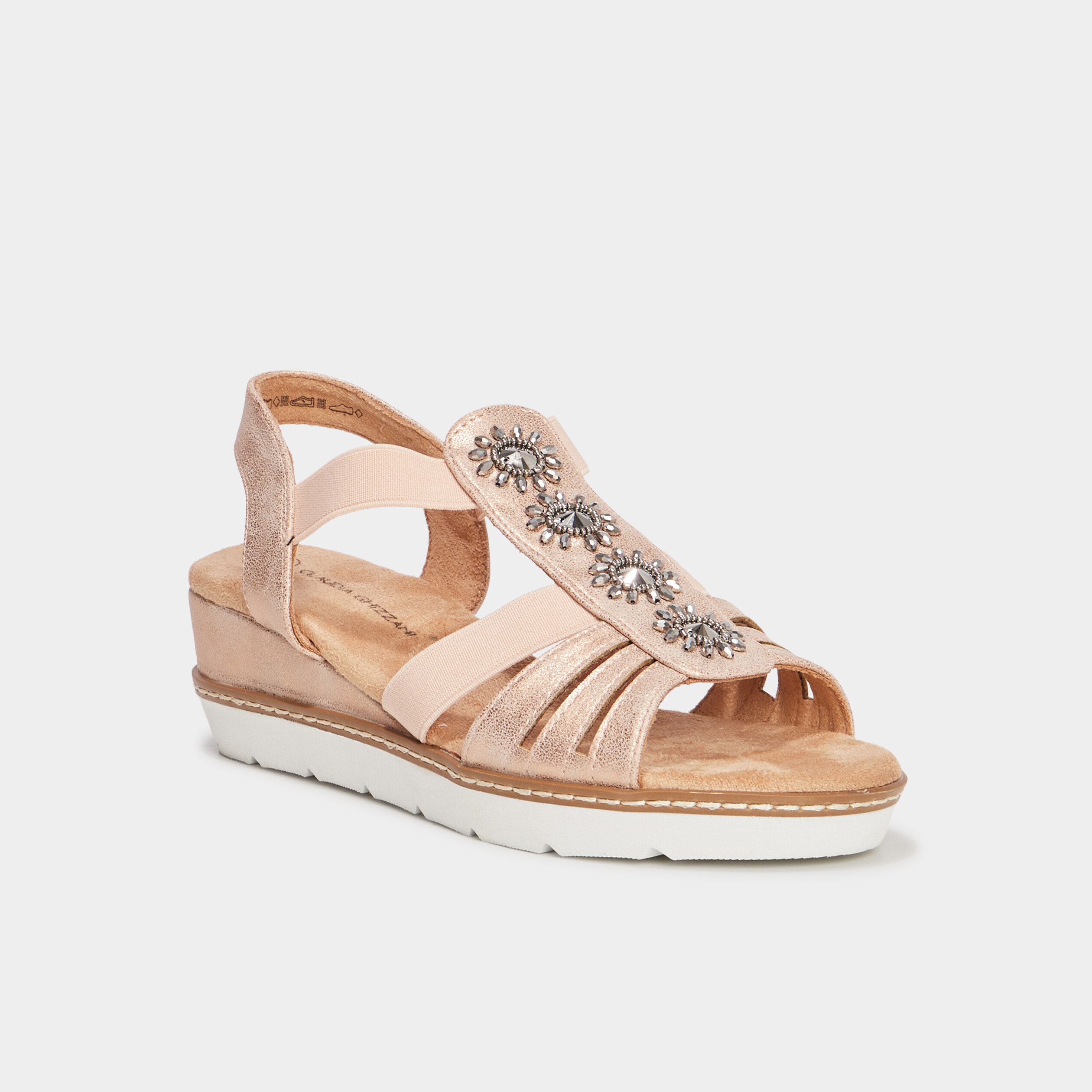 sandales compensees pied large rose femme Sandales compensées pied large rose femme