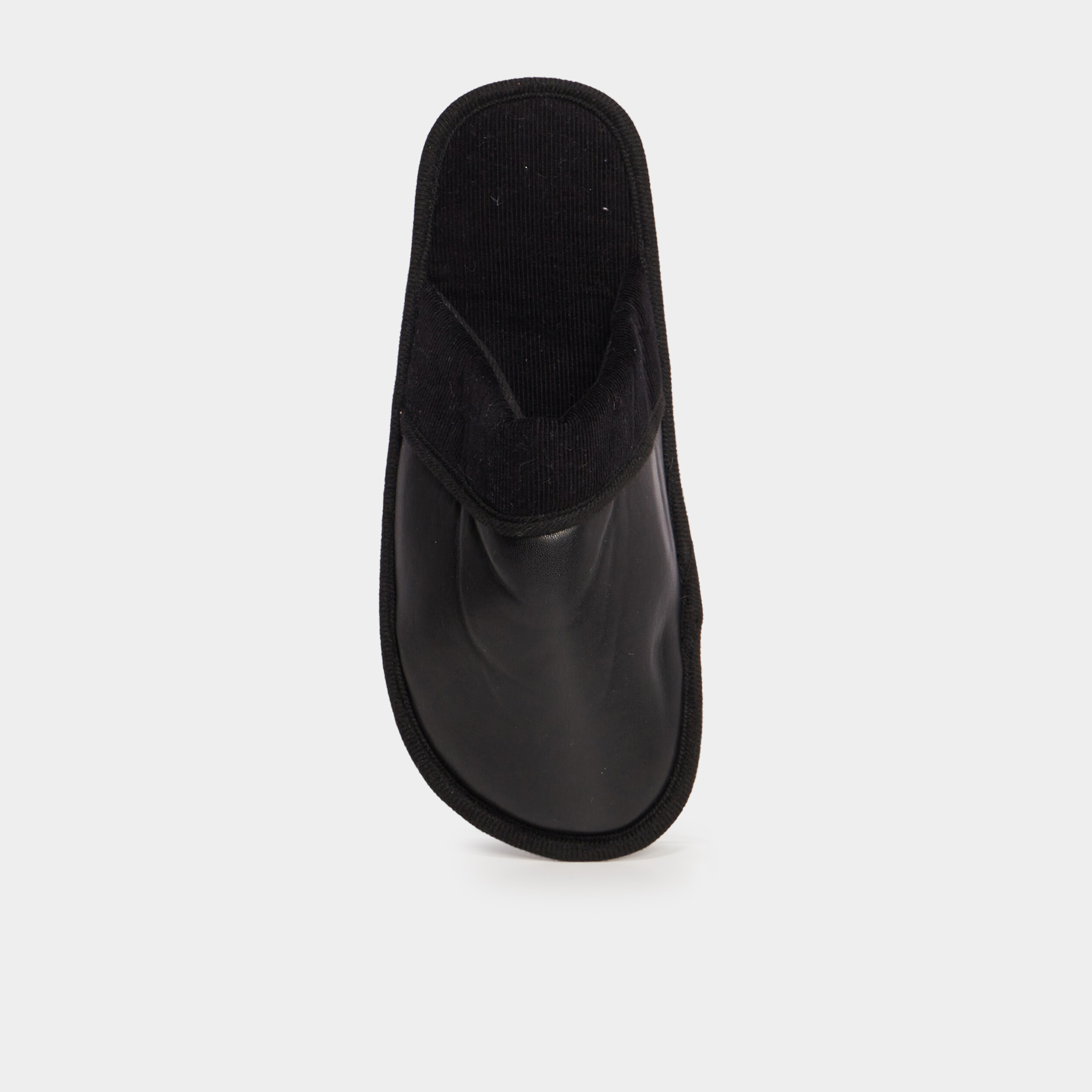 chaussons mules details simili cuir noir homme Chaussons mules détails simili cuir noir homme