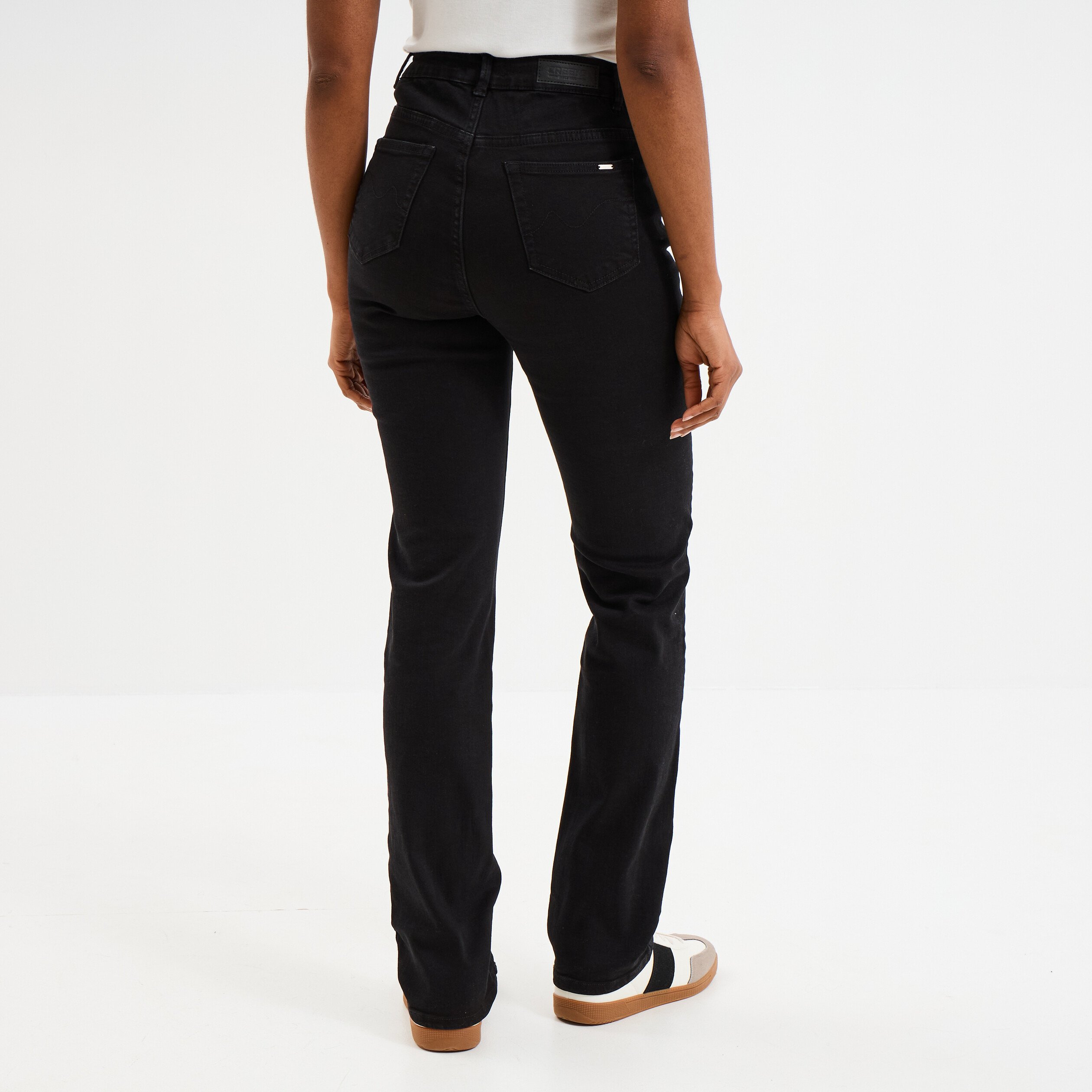 jeans regular 5 poches coton creeks denim noir femme Jeans regular 5 poches coton Creeks denim noir femme