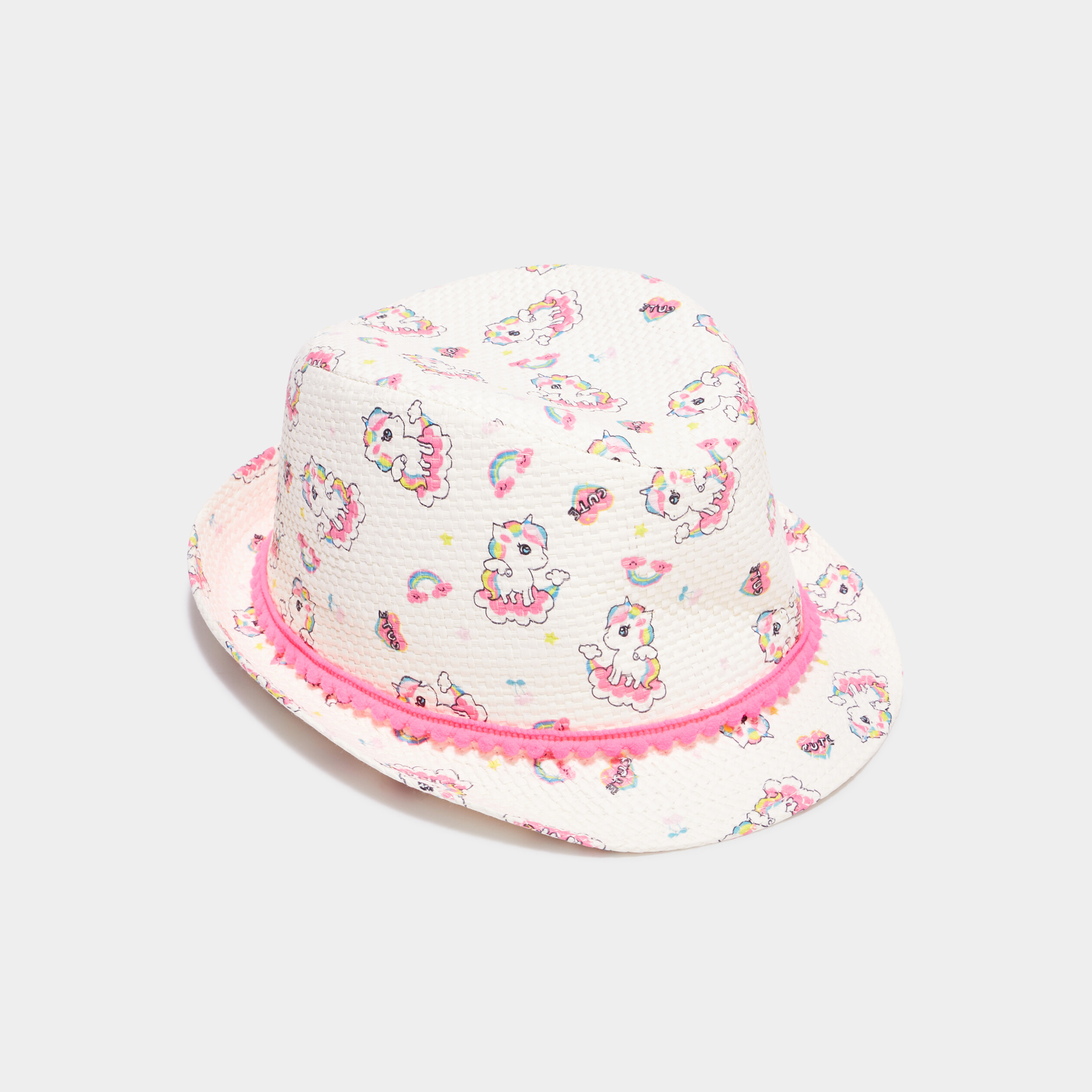 chapeau aspect tresse blanc fille Chapeau aspect tressé blanc fille