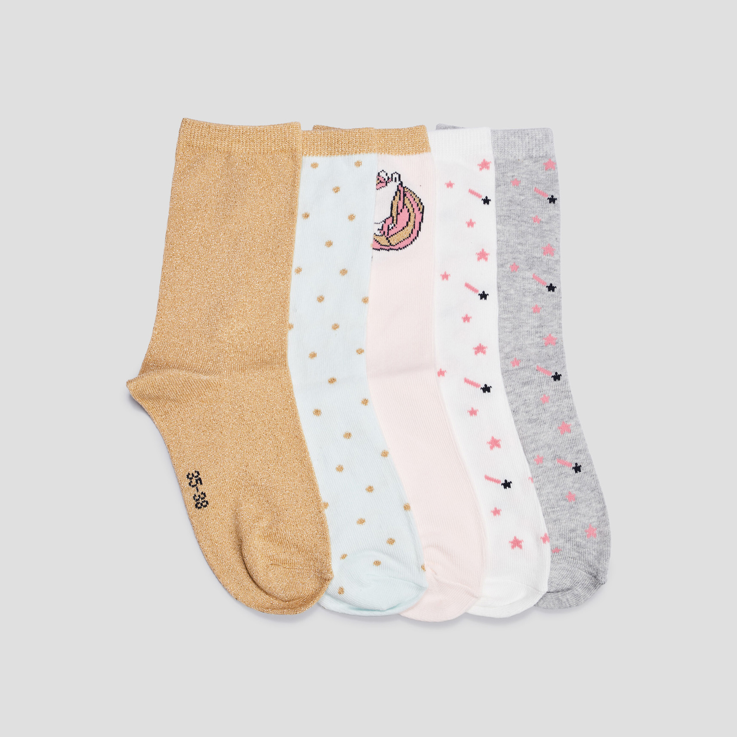 Lot 5 paires chaussettes rose fille