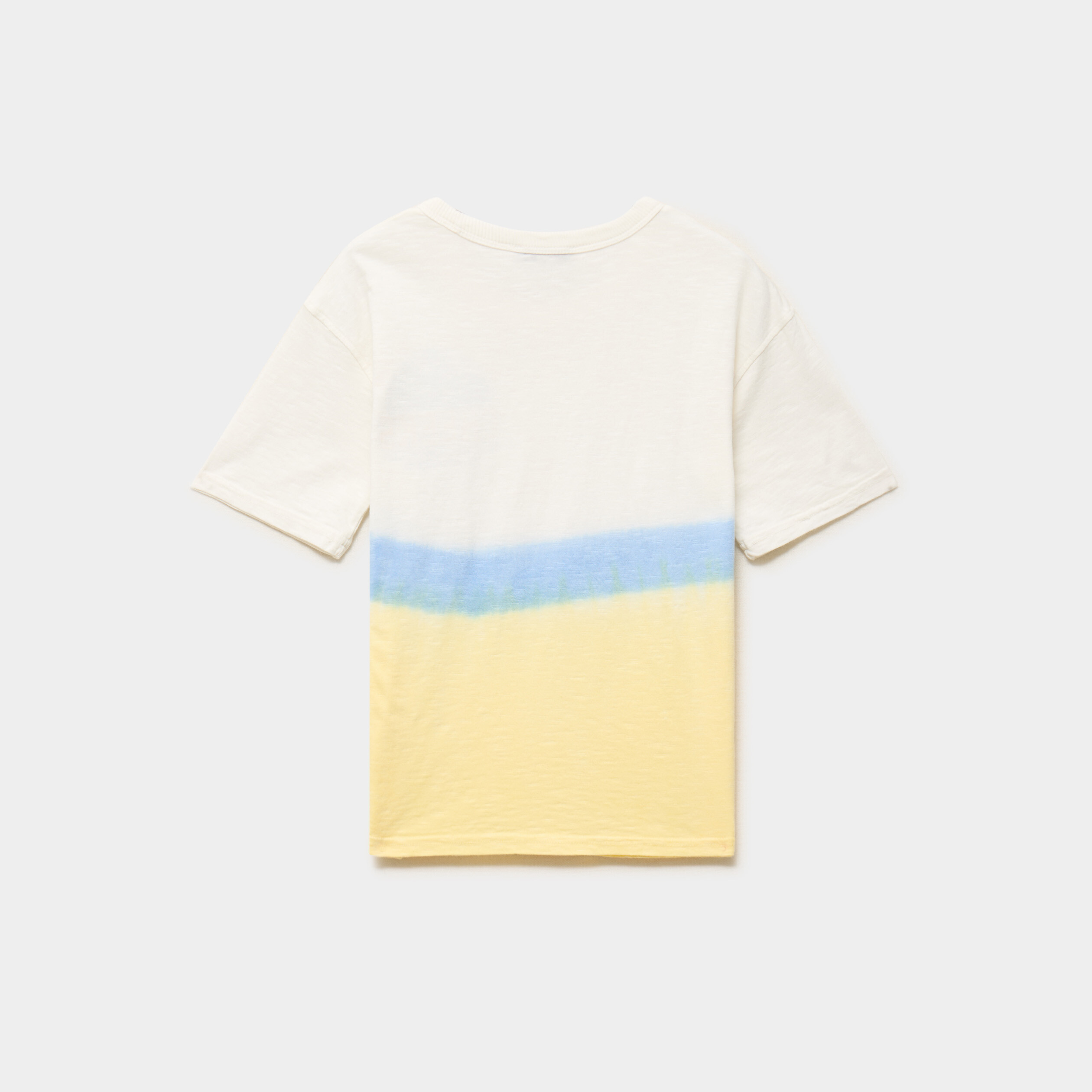 T-shirt col rond manches courtes coton jaune gar&ccedil;on