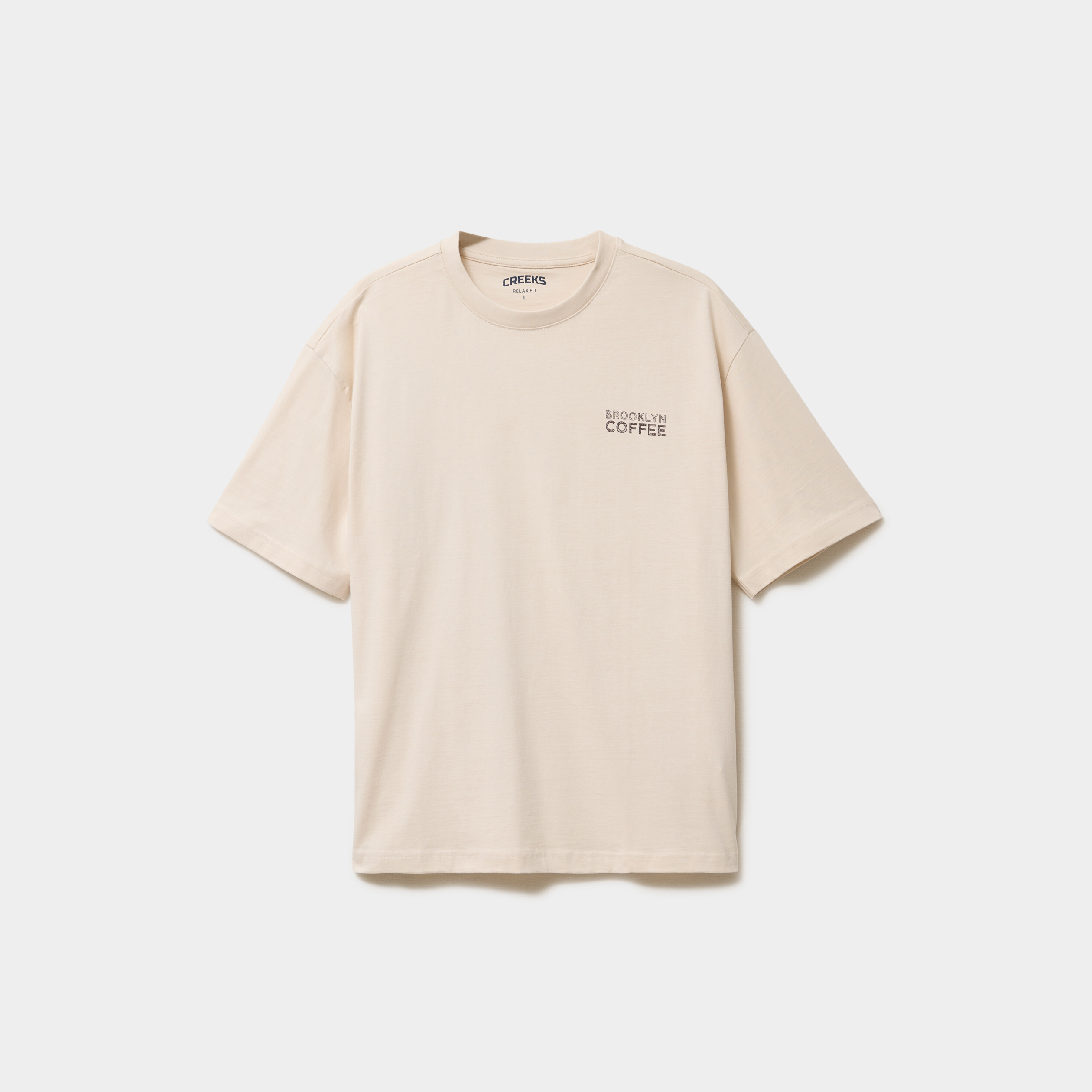 T-shirt relax manches courtes coton ecru homme