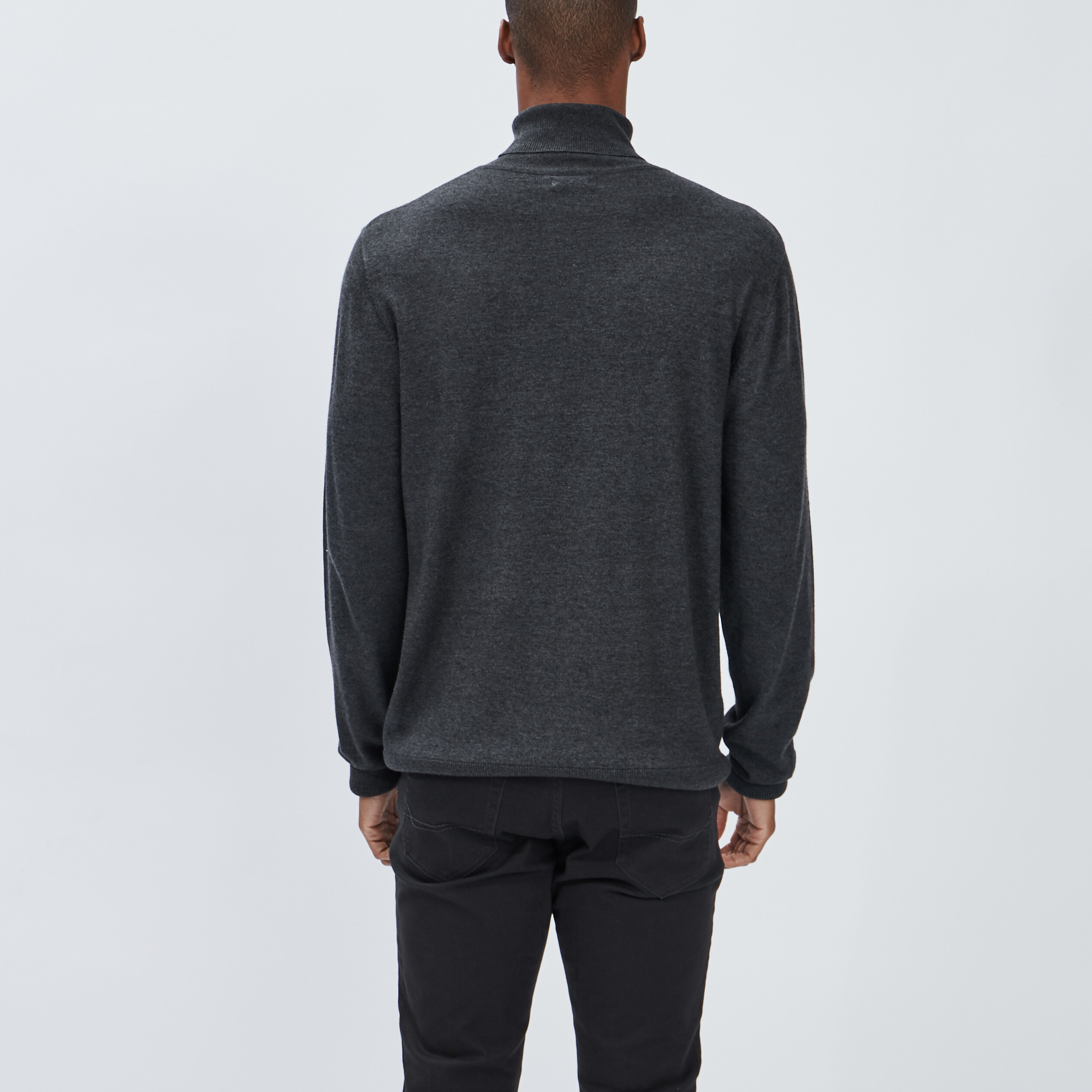 pull avec col roule gris fonce homme Pull avec col roulé gris foncé homme
