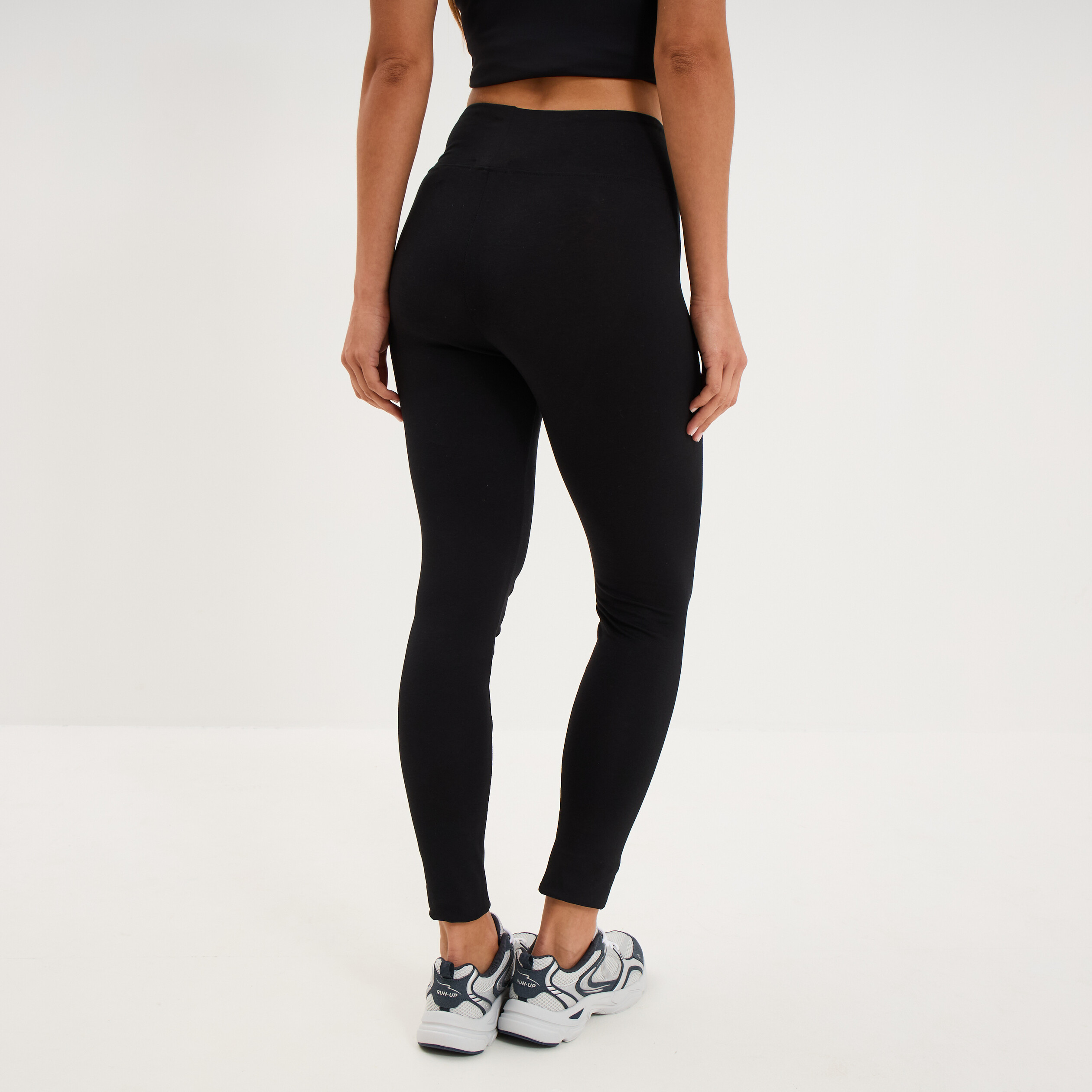 Legging taille haute coton noir femme