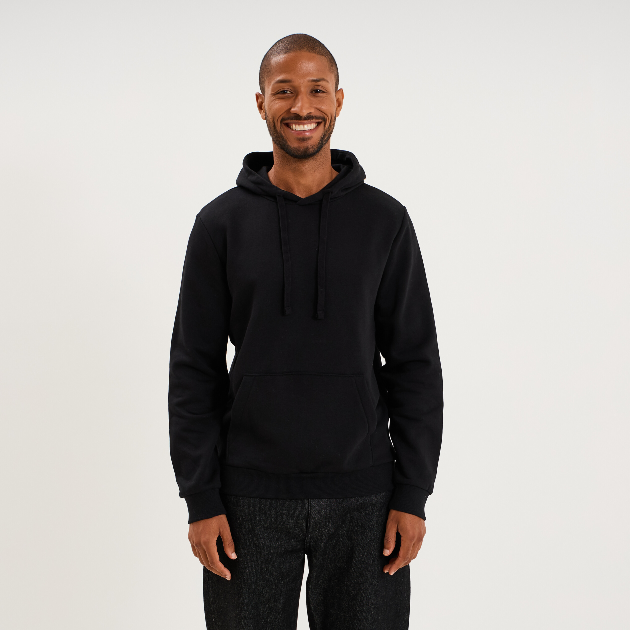 Sweat molleton &agrave; capuche hoodie noir homme