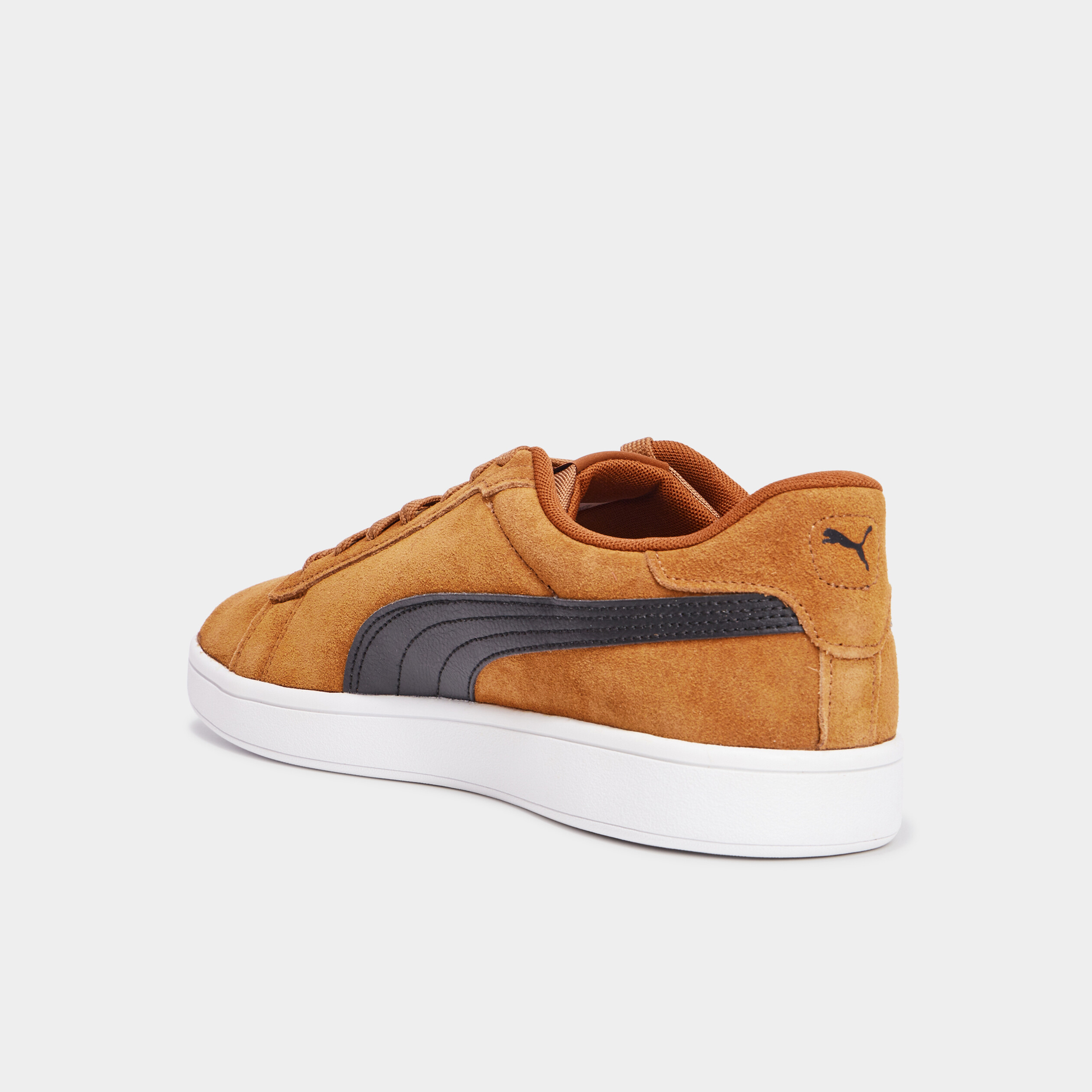 Baskets cuir su&eacute;dine Puma Smash V3 camel homme