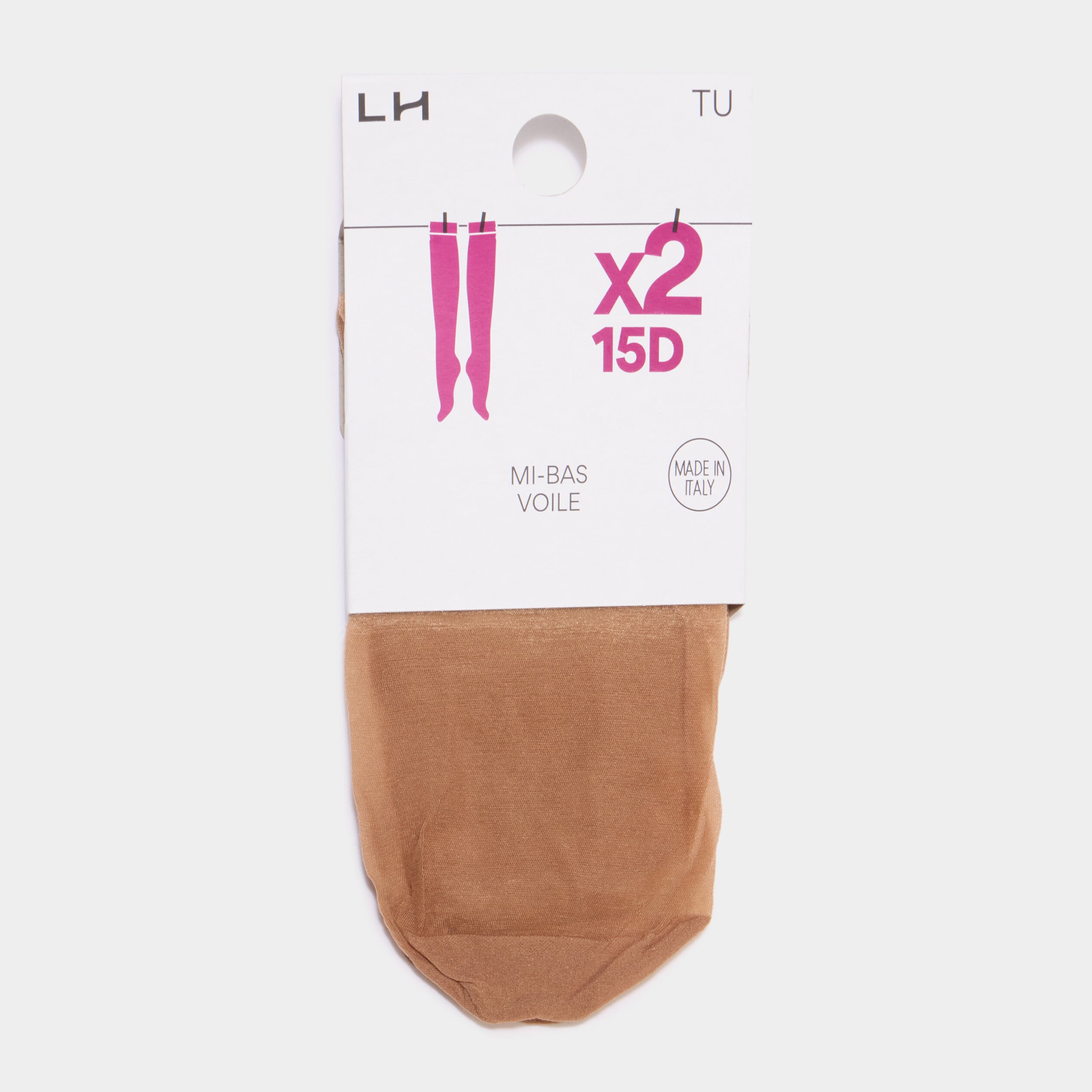 Lot 2 paires mi-bas beige femme