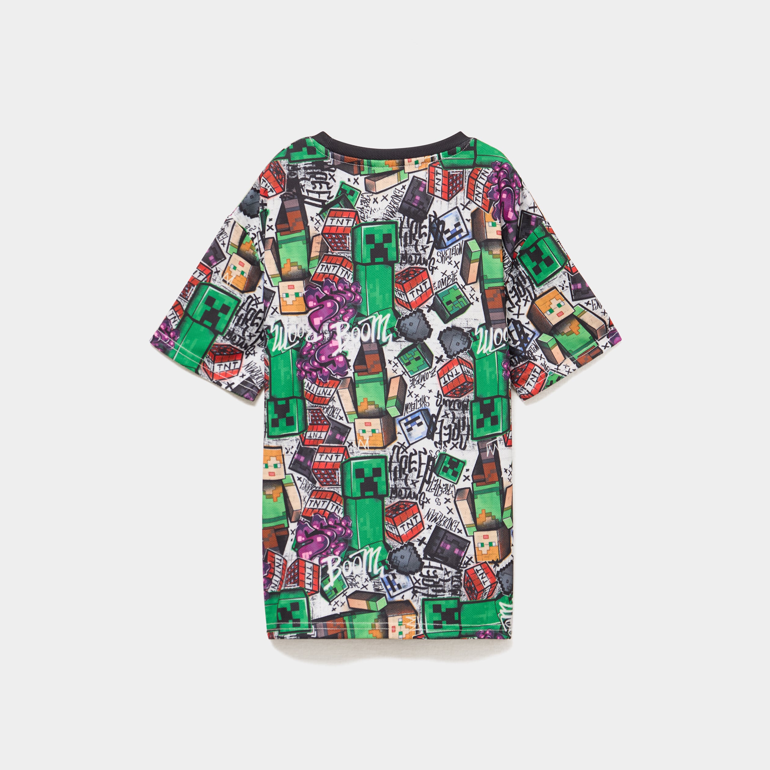 T-shirt droit manches courtes Minecraft multicolore gar&ccedil;on
