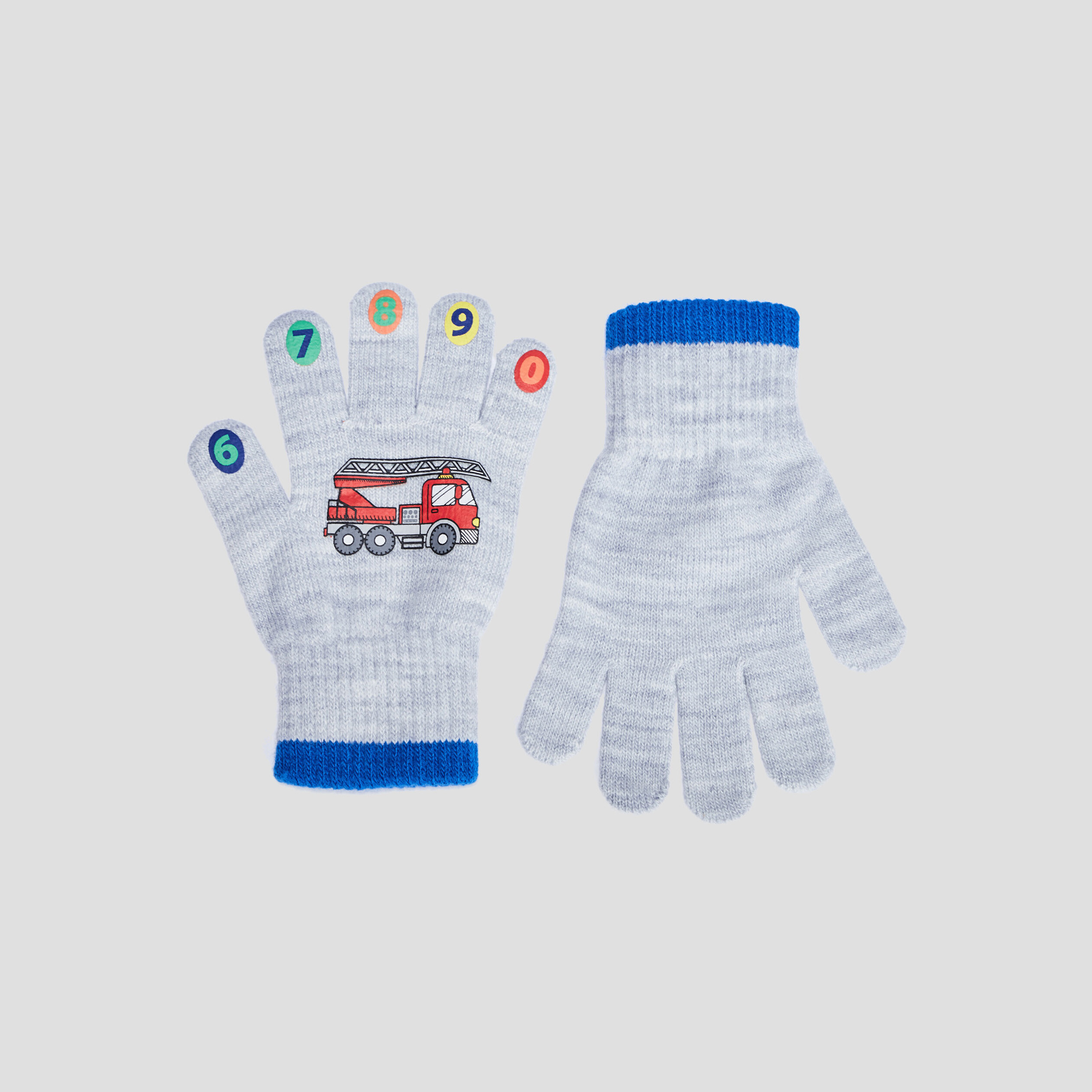 Gants tricotés gris clair garçon