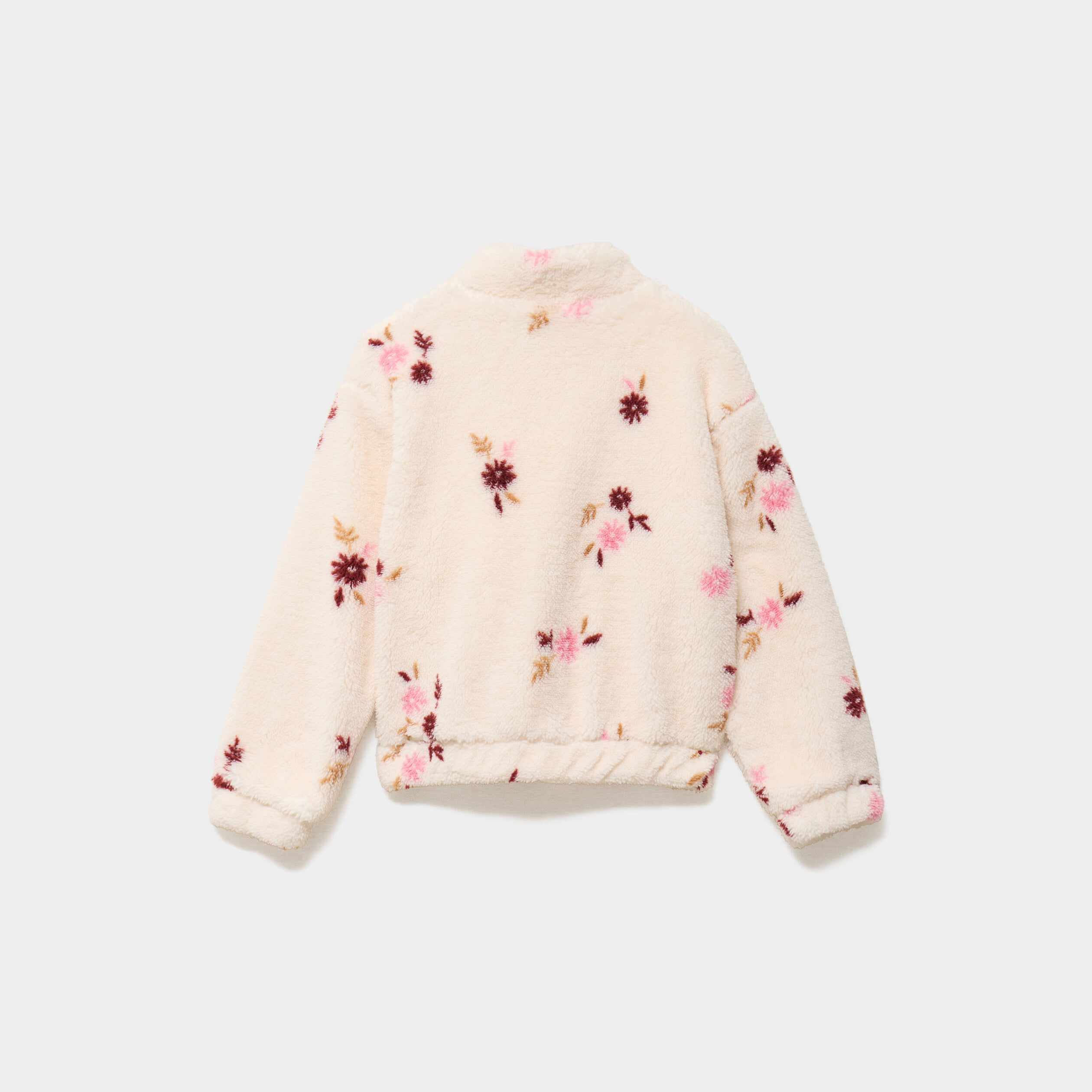 Gilet polaire zipp&eacute; col montant beige fille