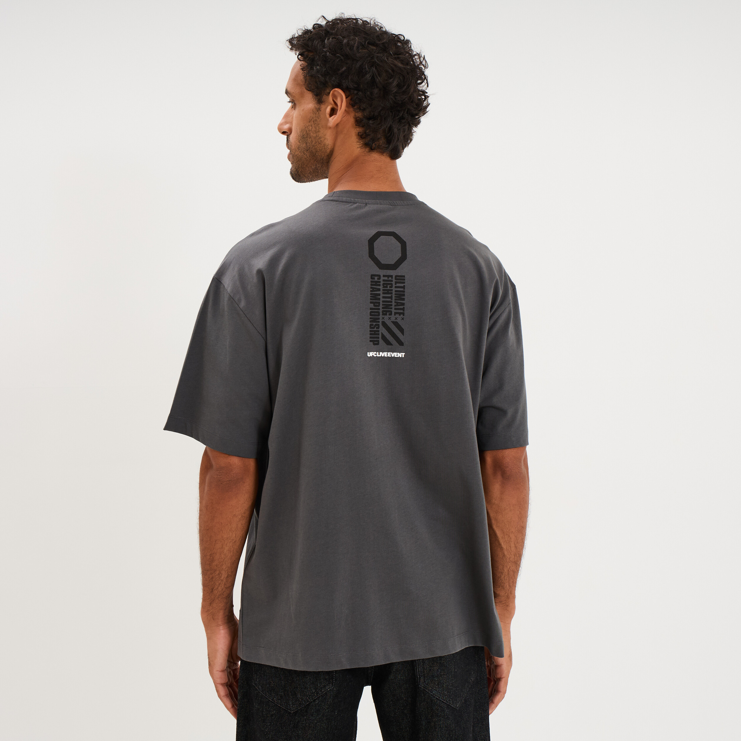 T-shirt manches courtes coton UFC noir homme