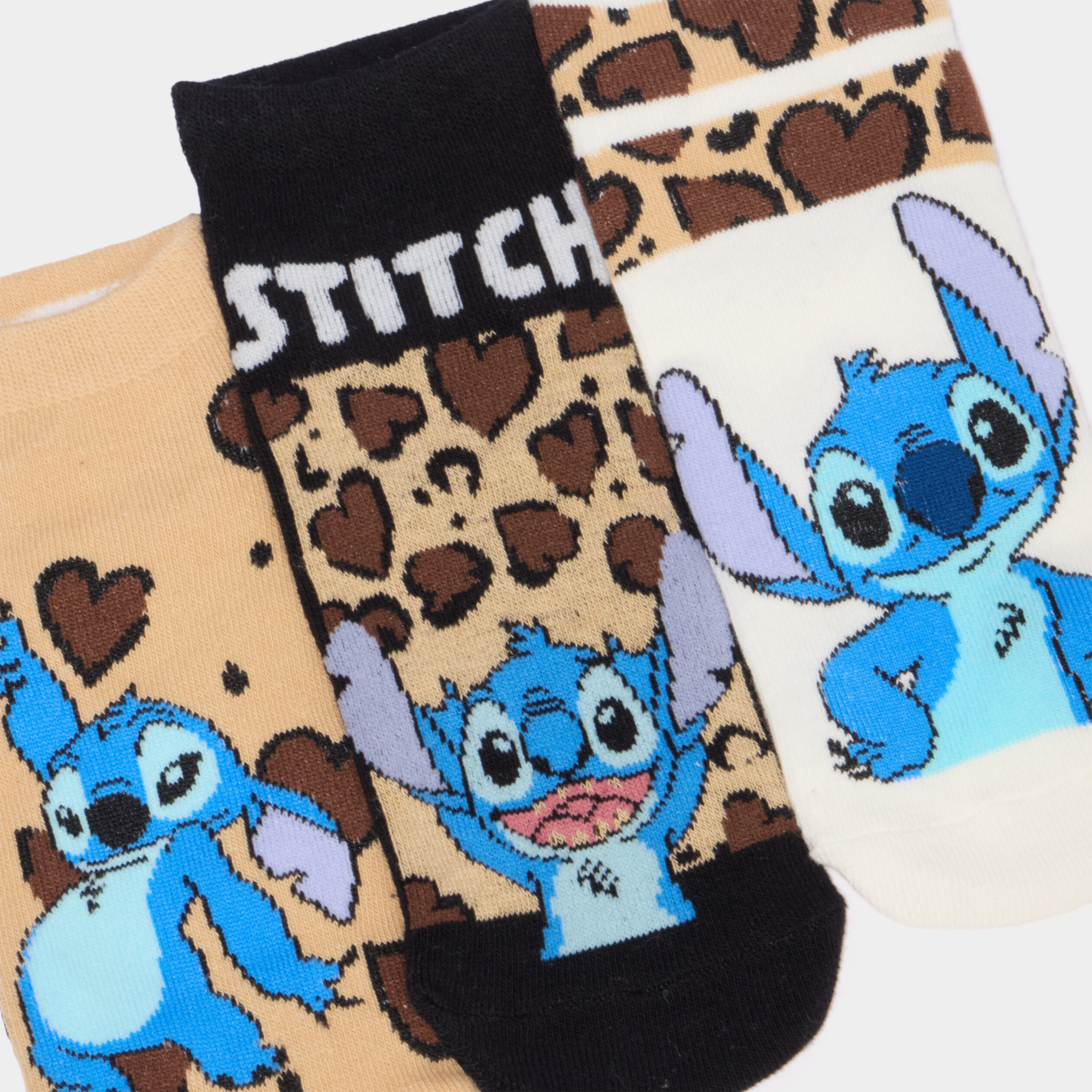 Lot 3 paires chaussettes Stitch rose femme