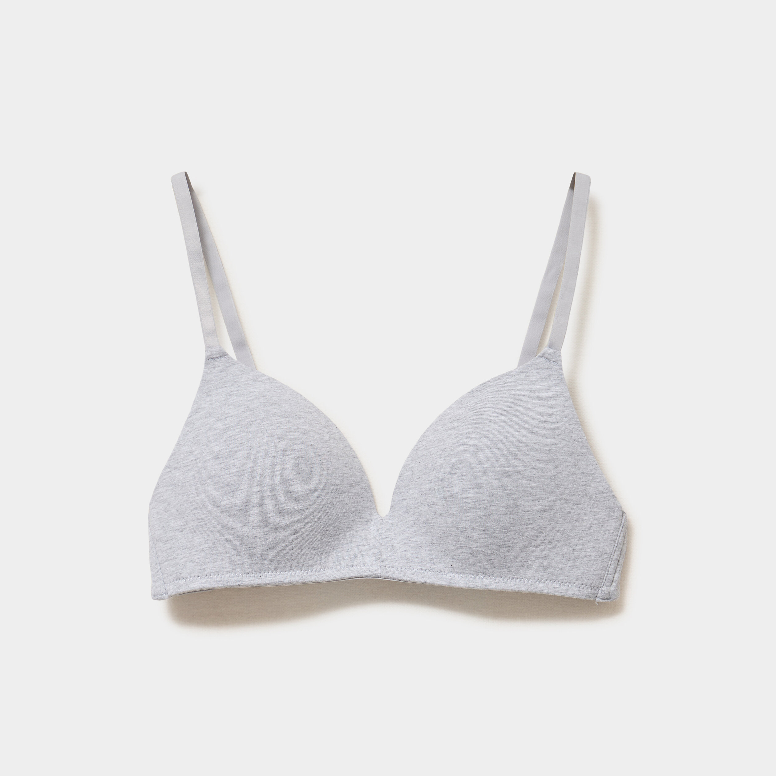 Soutien-gorge triangle coton majoritaire gris clair femme