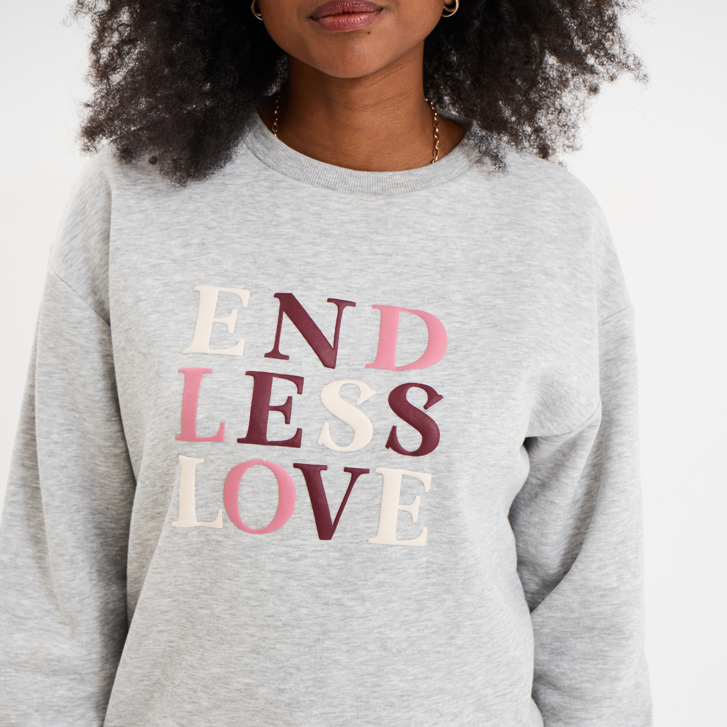 sweat col rond manches longues gris femme Sweat col rond manches longues gris femme