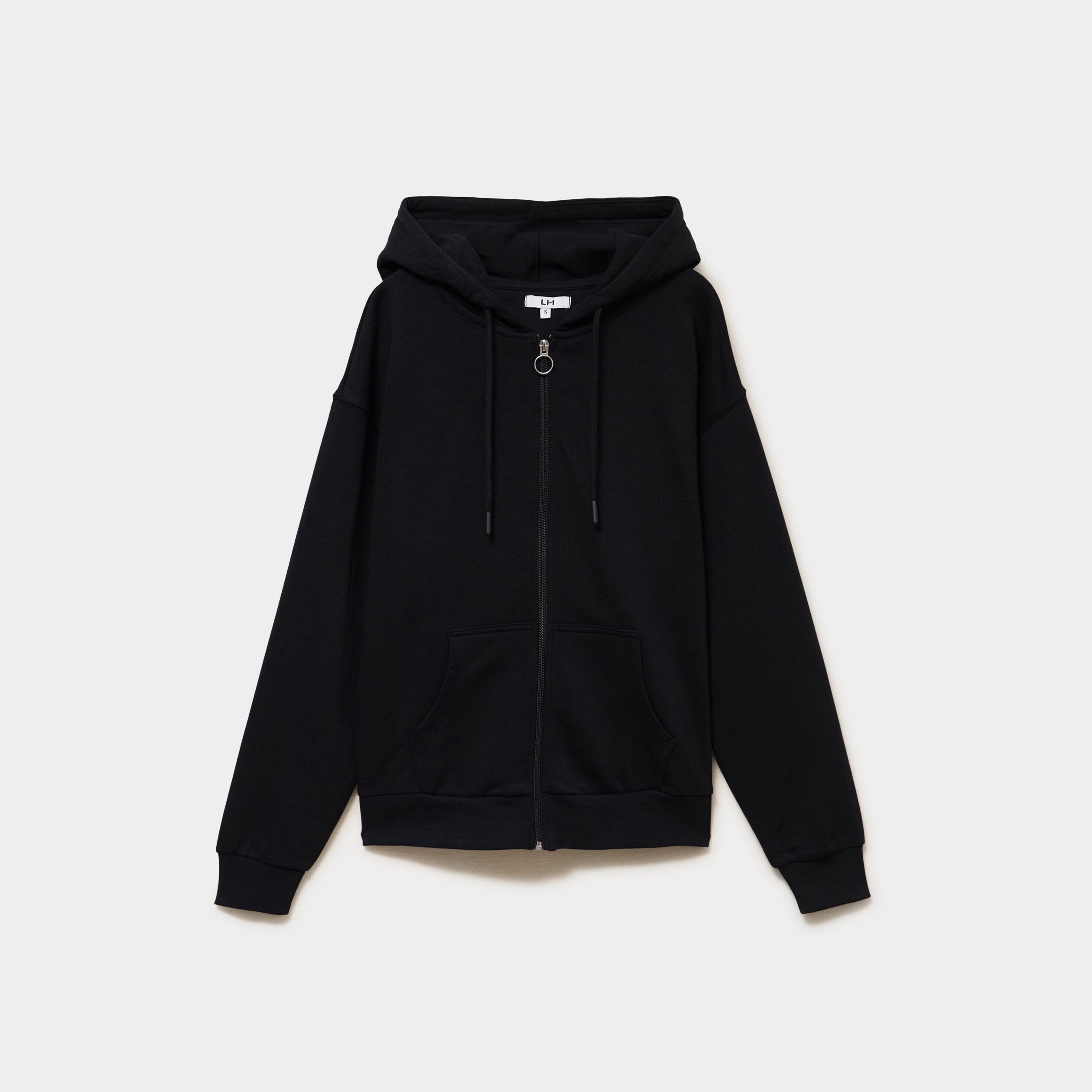 Sweat zipp&eacute; &agrave; capuche noir femme