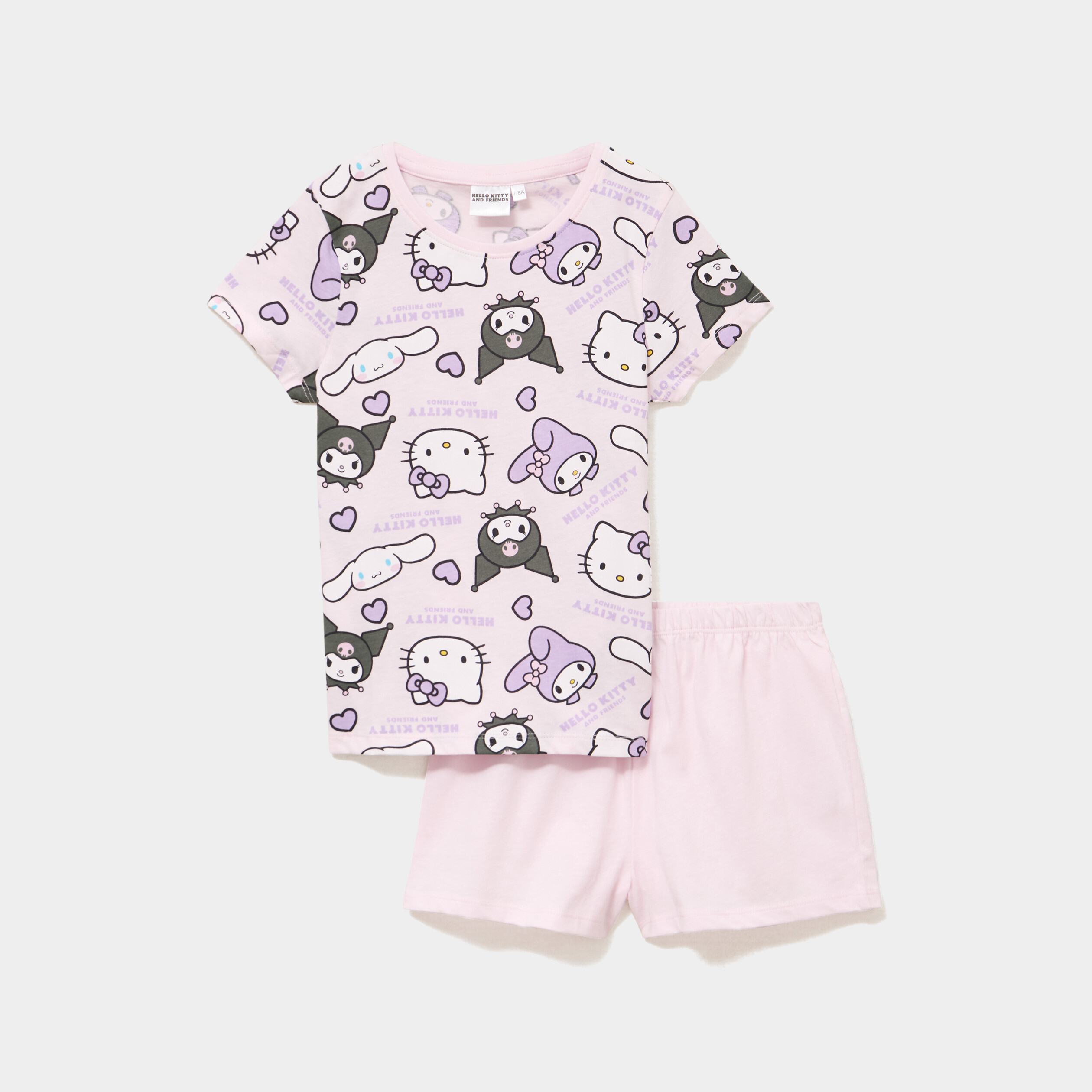 Ensemble pyjama short coton Hello Kitty rose clair fille