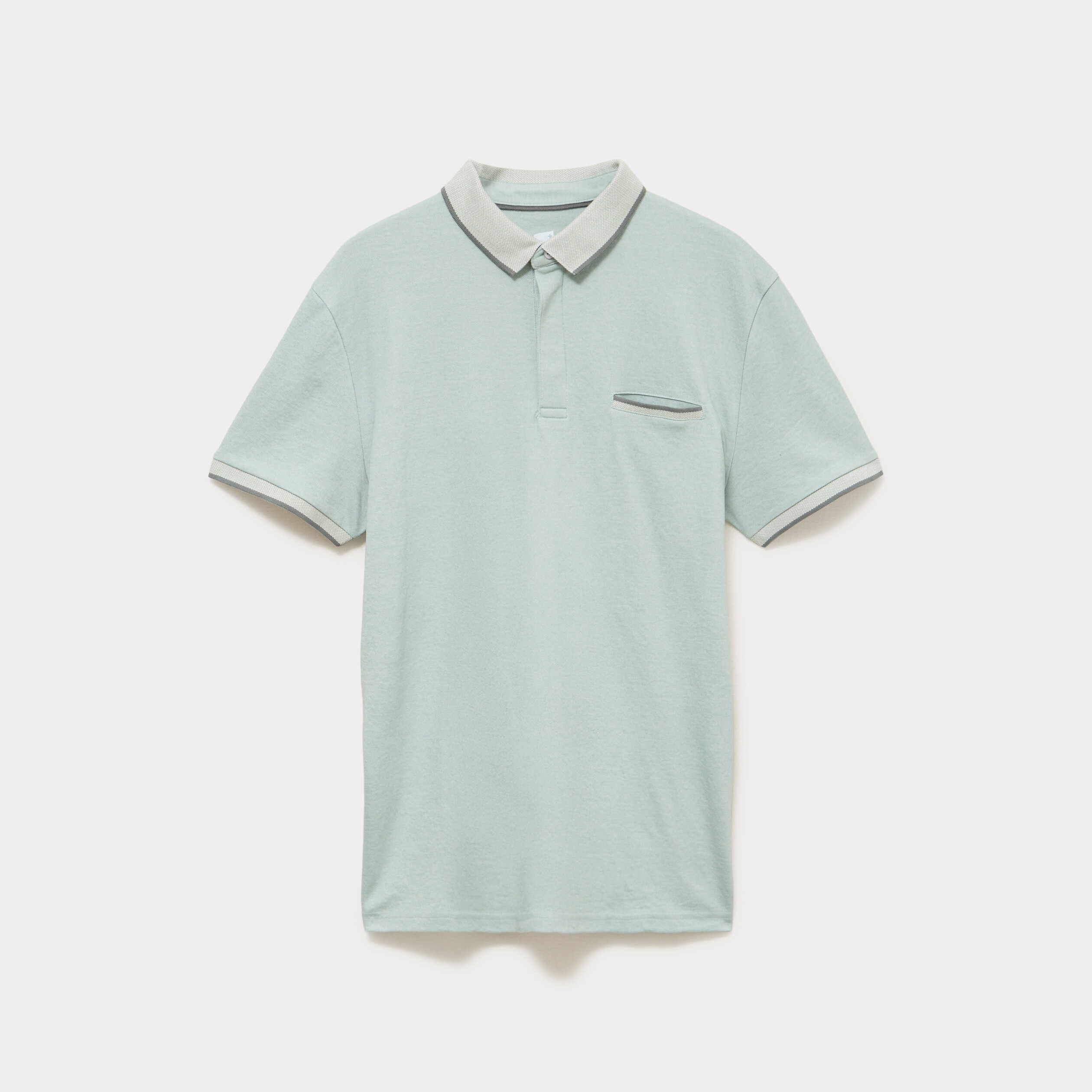 Polo manches courtes coupe droite vert pastel homme