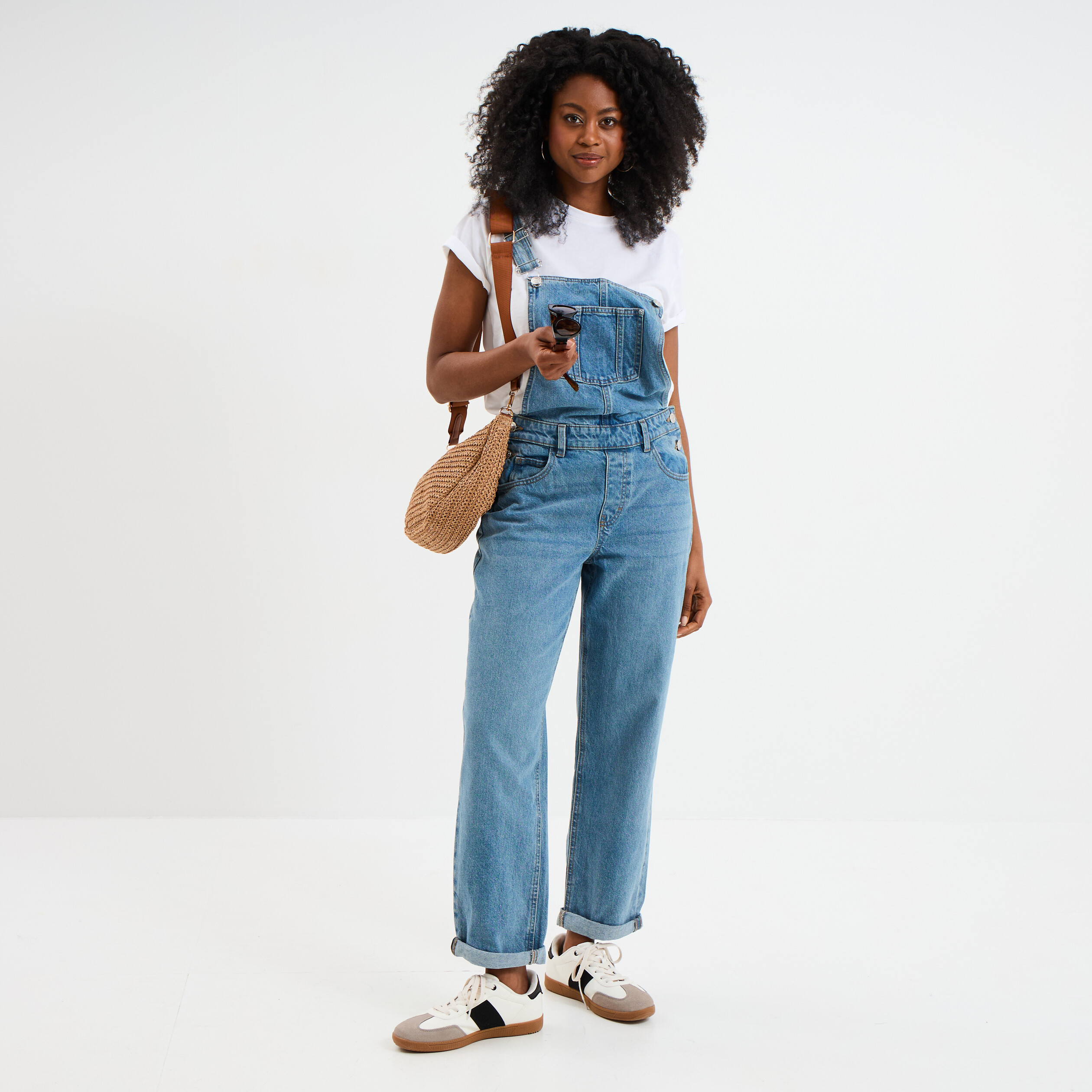 salopette en jean mom boutonnee denim double stone femme Salopette en jean mom boutonnée denim double stone femme