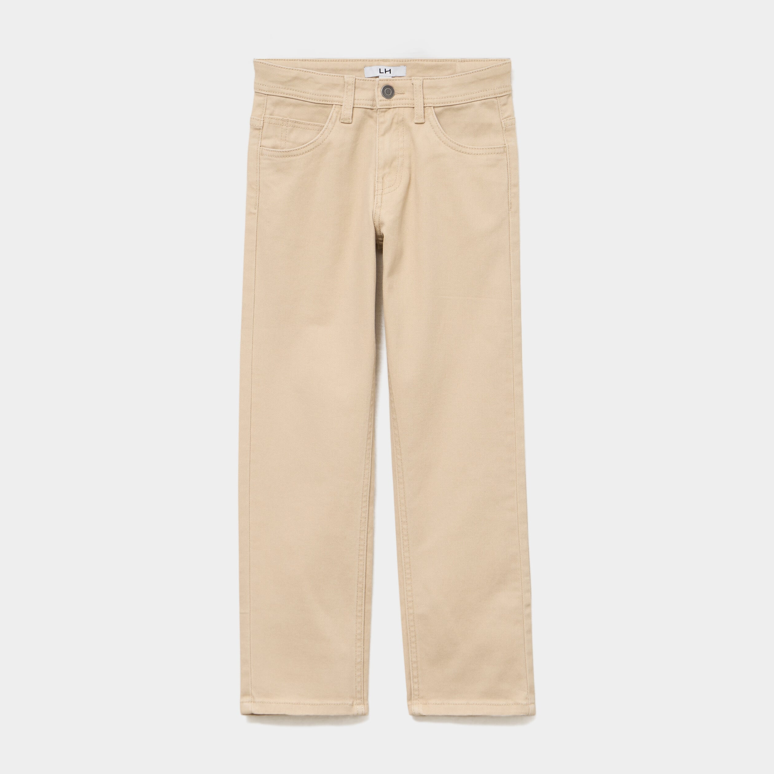 Pantalon regular coton majoritaire beige gar&ccedil;on