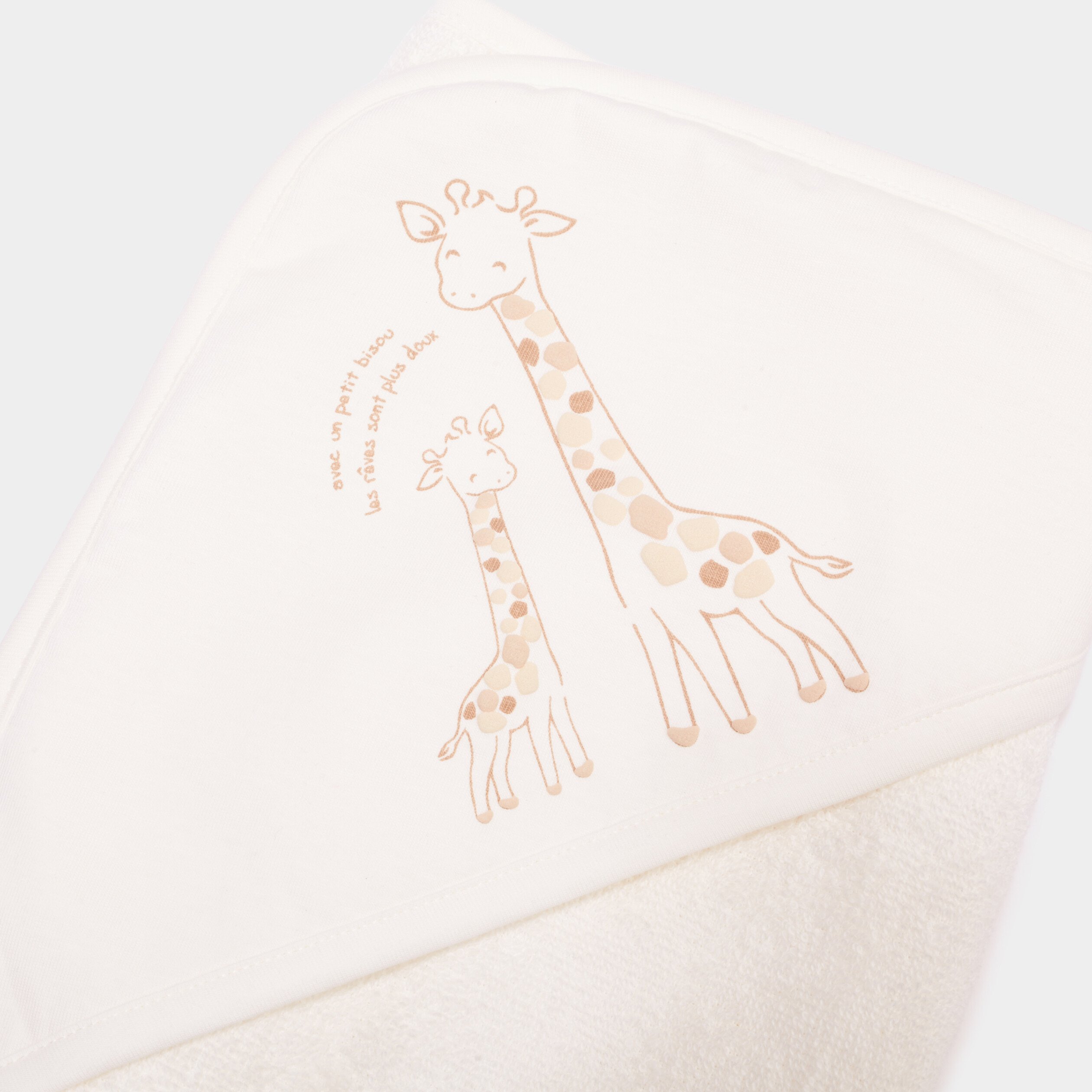 Cape de bain coton blanc bébé