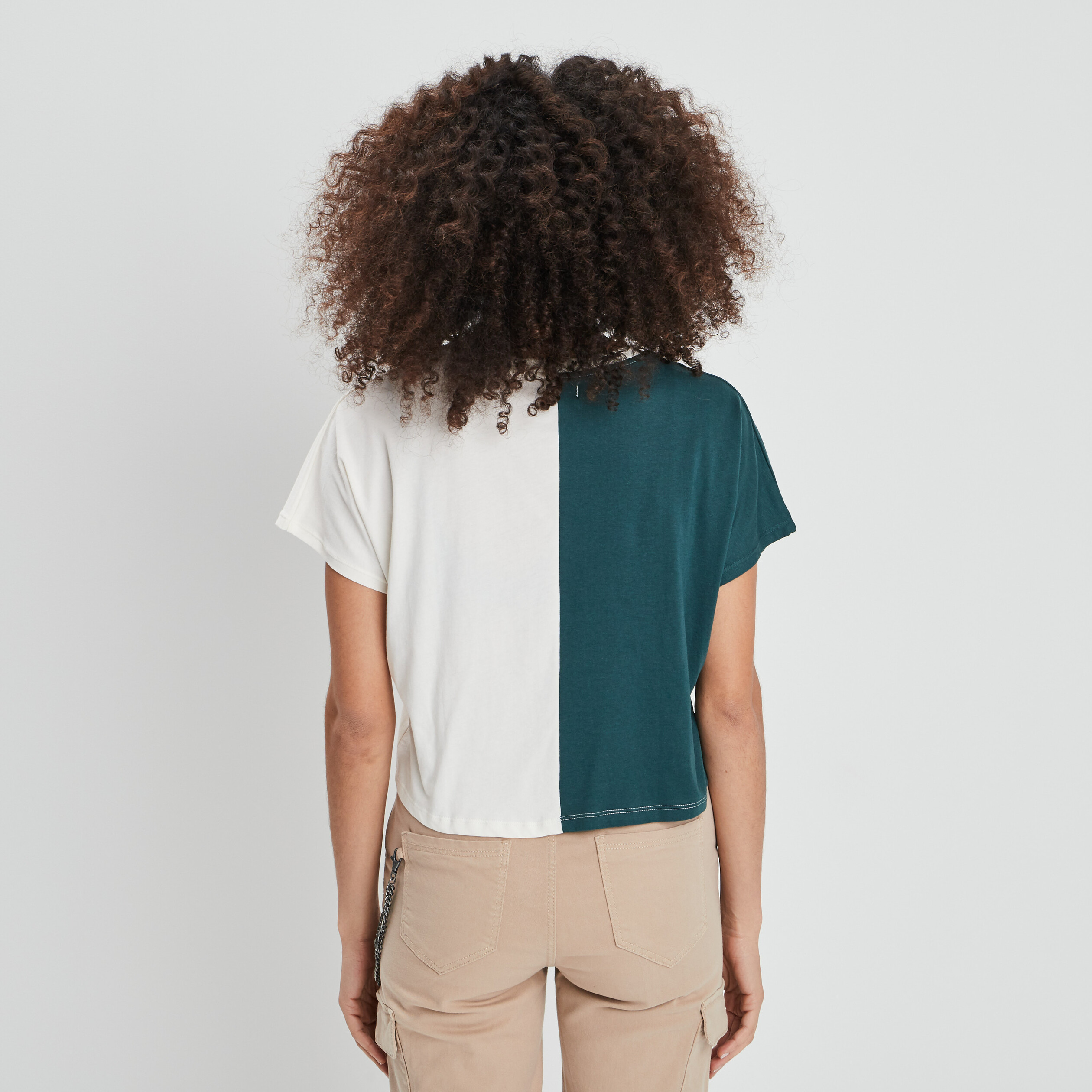 T-shirt manches courtes ivoire femme