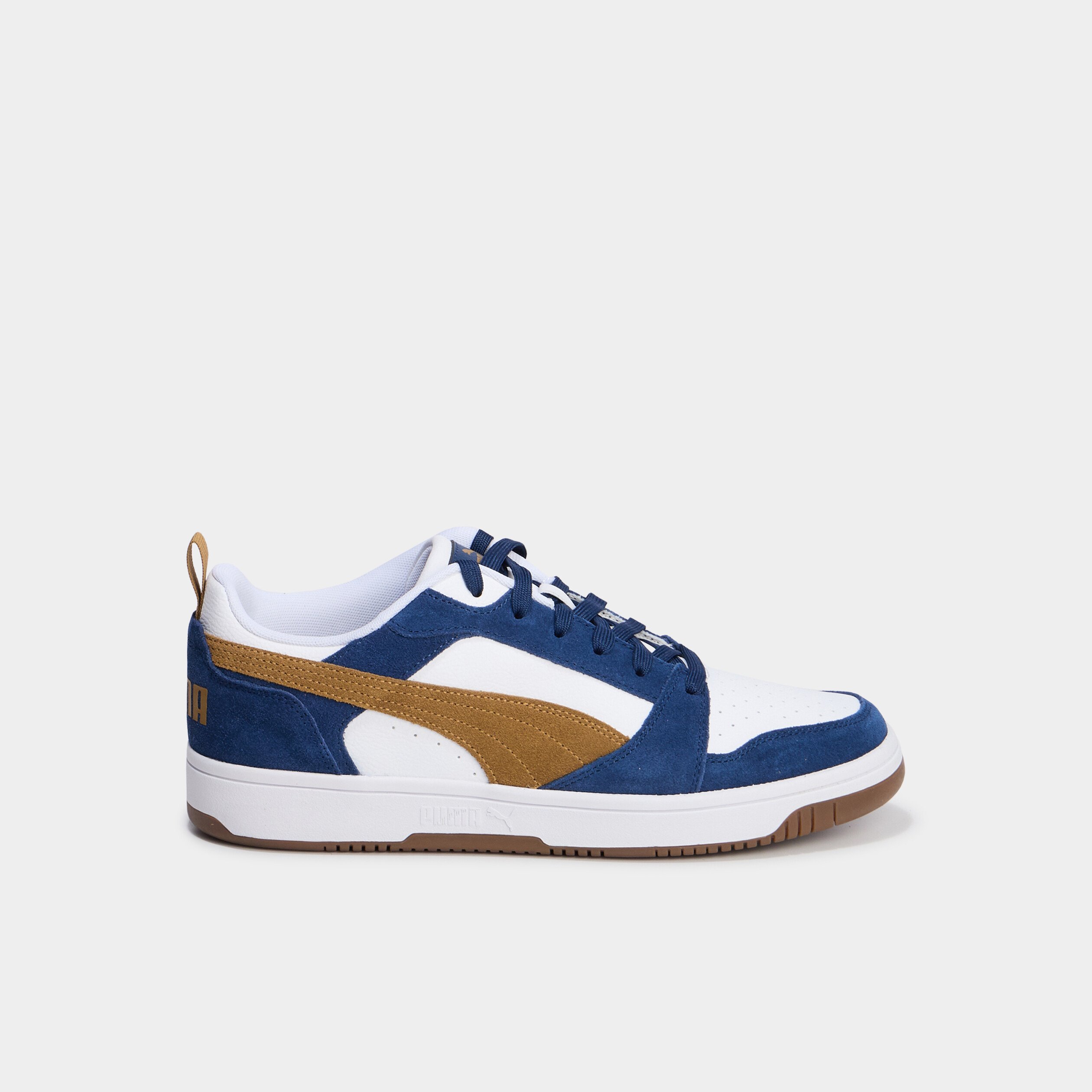 tennis basses a lacets en cuir puma bleu fonce homme Tennis basses à lacets en cuir Puma bleu foncé homme