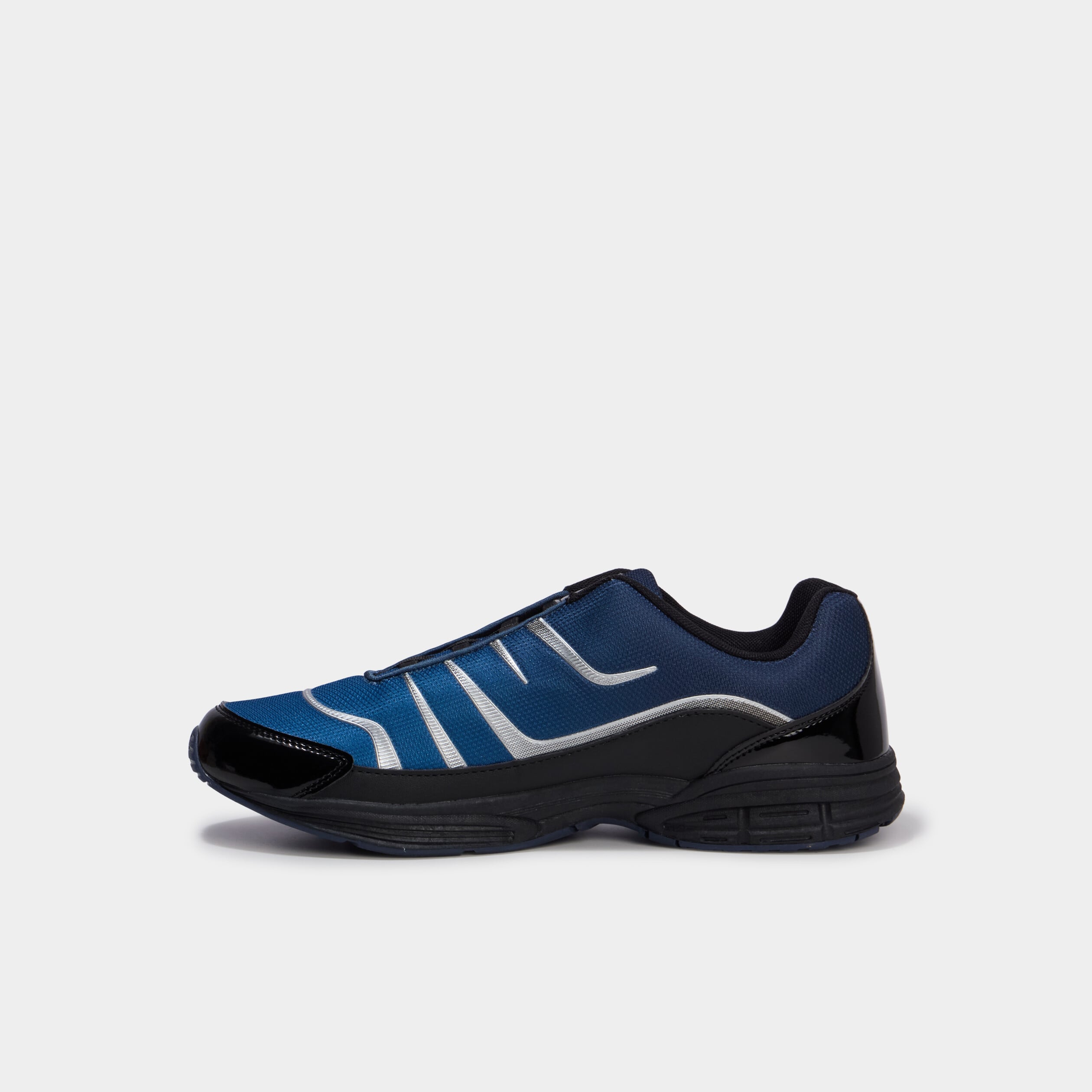 Baskets plates running &eacute;lastiqu&eacute;es bleu homme