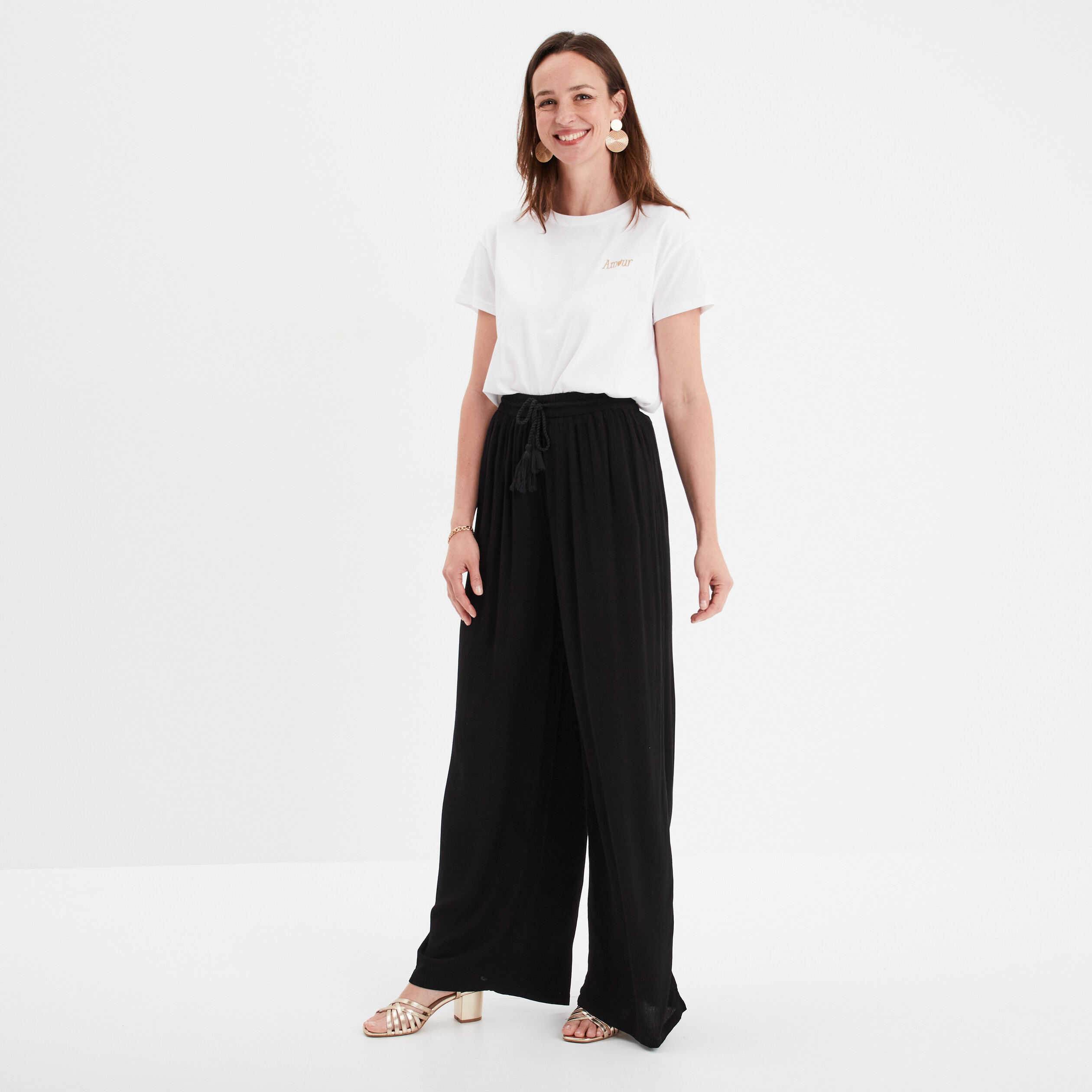 t shirt manches courtes coton blanc femme T-shirt manches courtes coton blanc femme