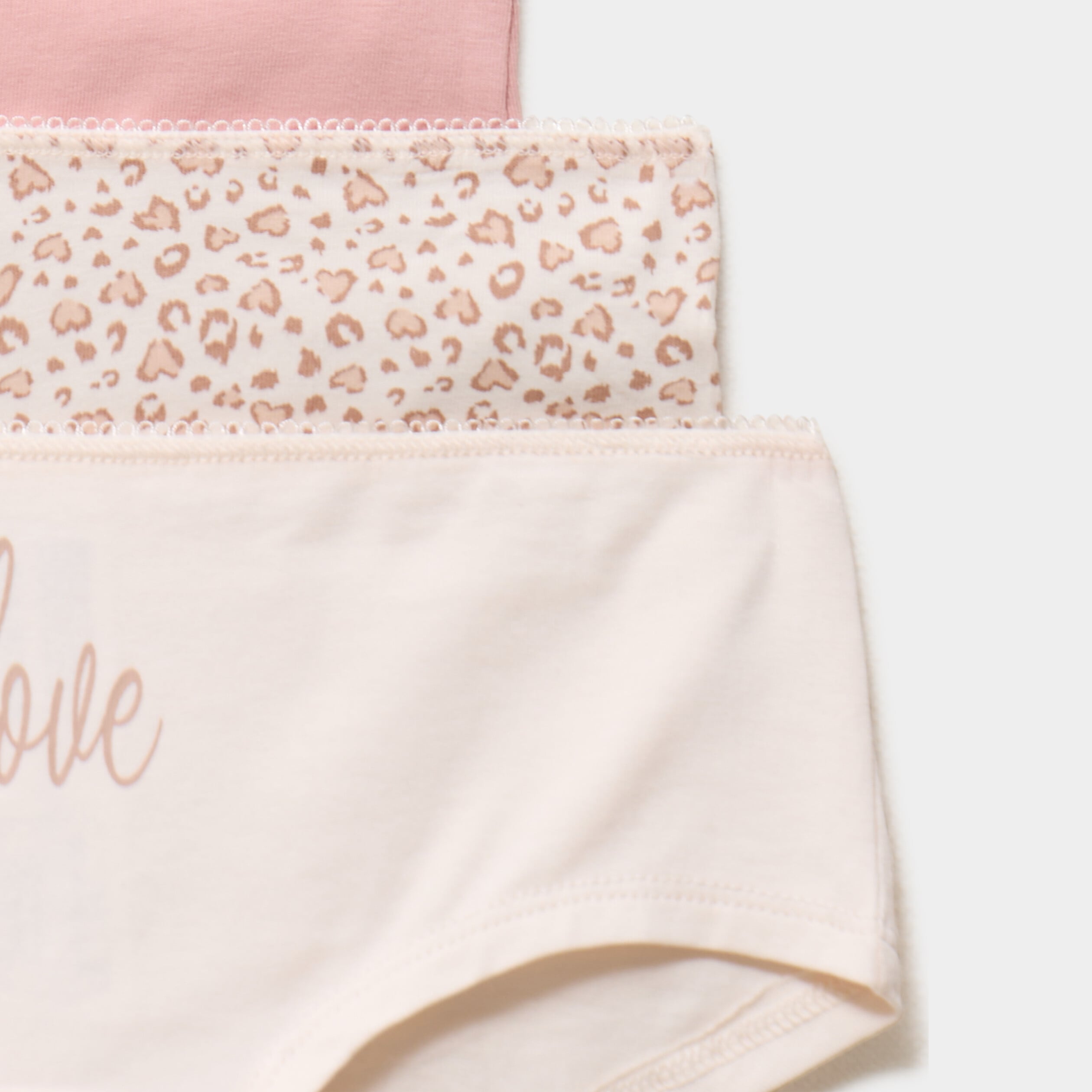 Lot 5 shortys coton rose fille