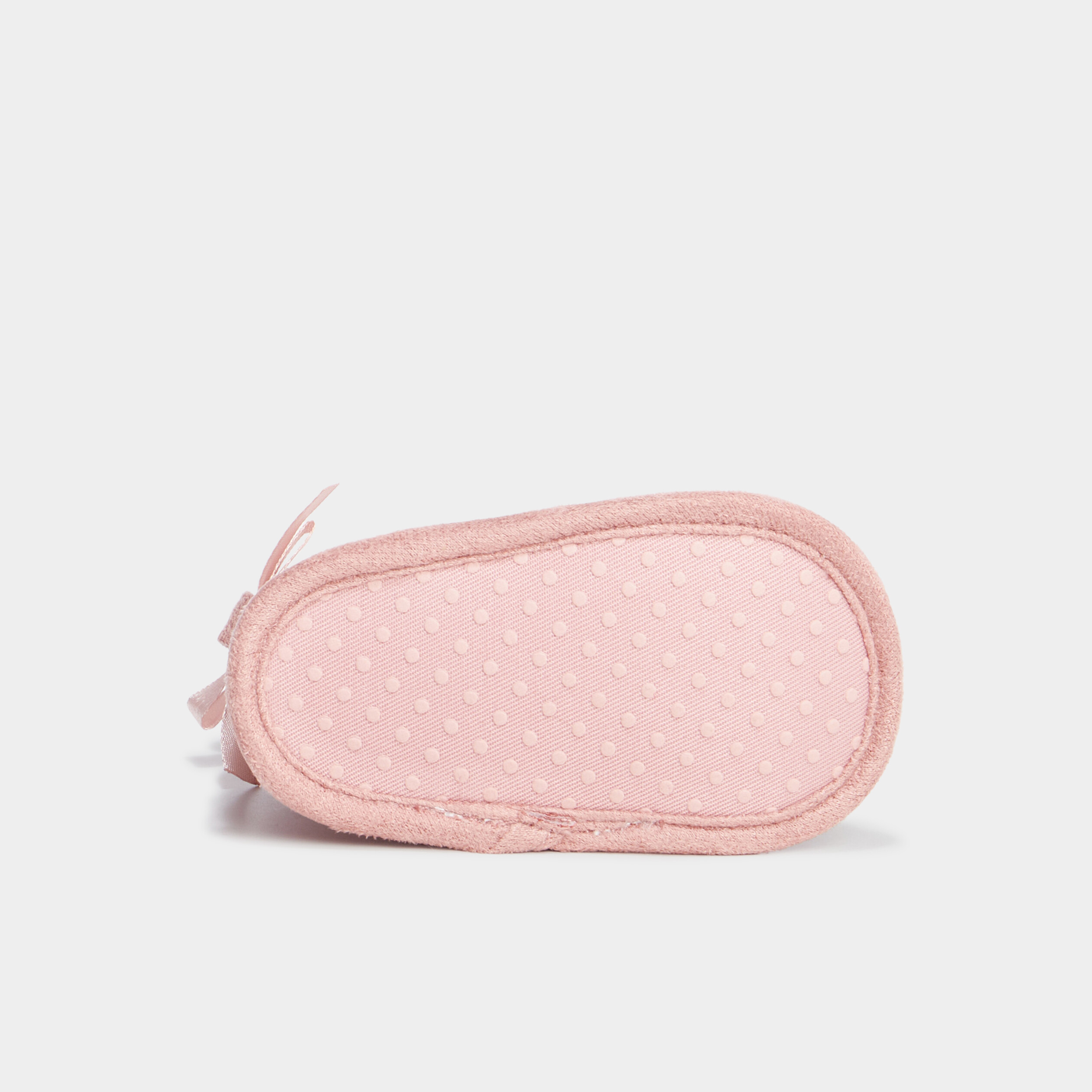 bottons fourres a scratchs et noeuds rose bebef Bottons fourrés à scratchs et noeuds rose bébé fille