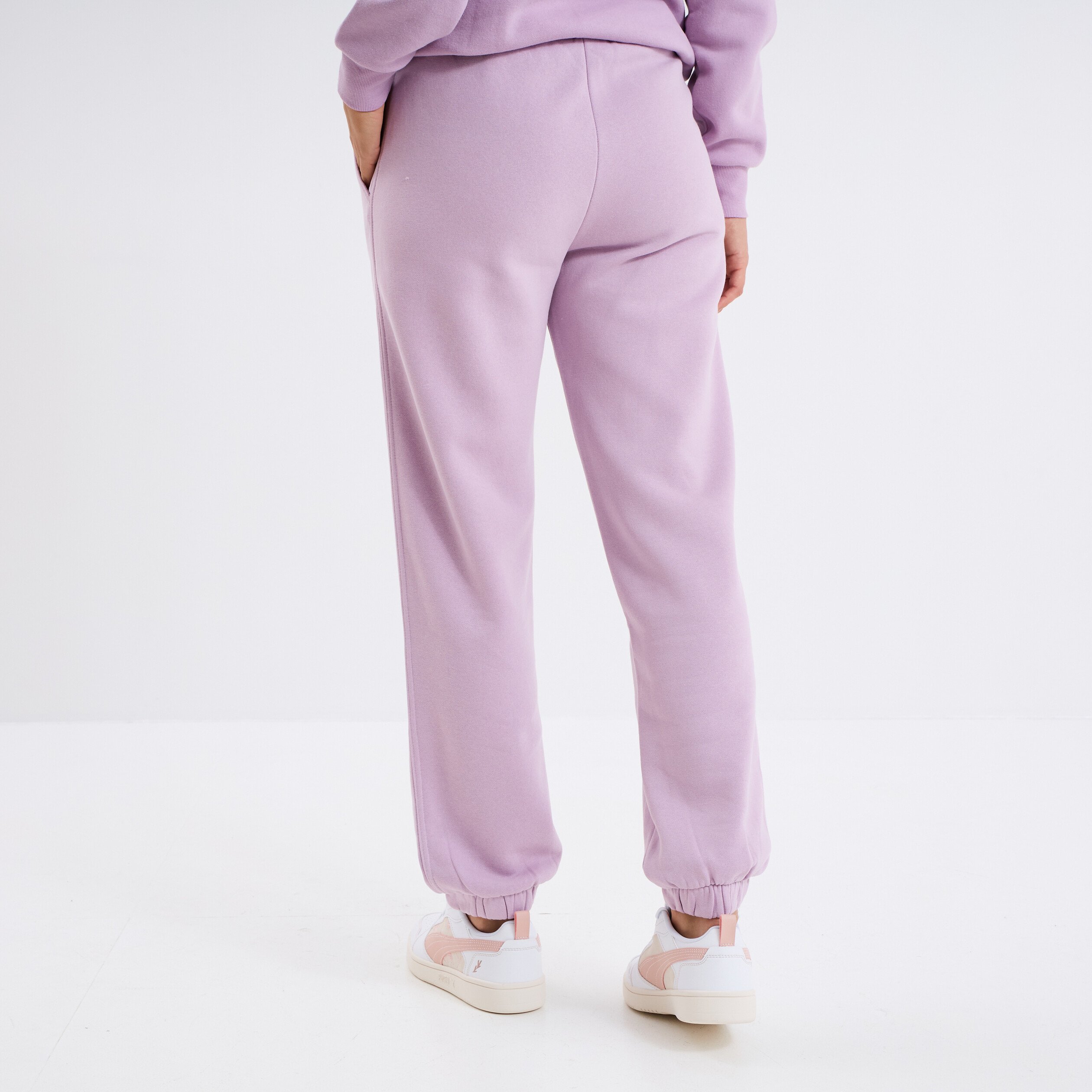 pantalon jogging droit molleton violet clair femme Pantalon jogging droit molleton violet clair femme