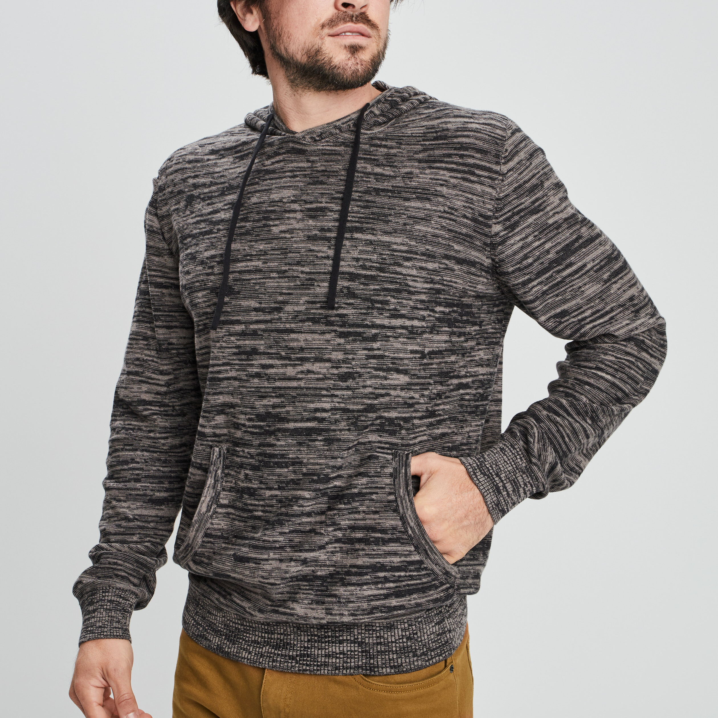 pull a capuche taupe homme Pull à capuche taupe homme
