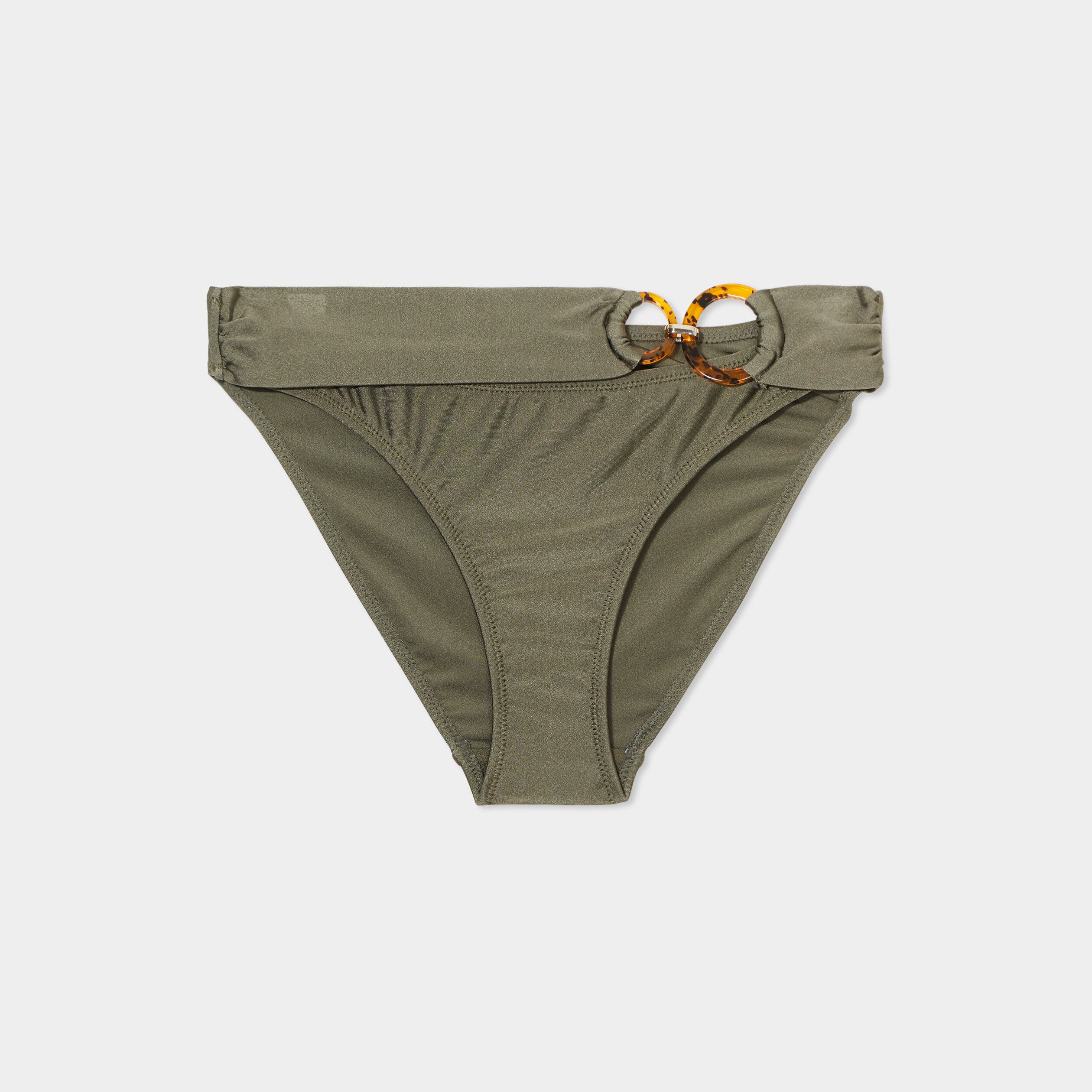 bas de maillot de bain avec anneaux vert kaki femme Bas de maillot de bain avec anneaux vert kaki femme