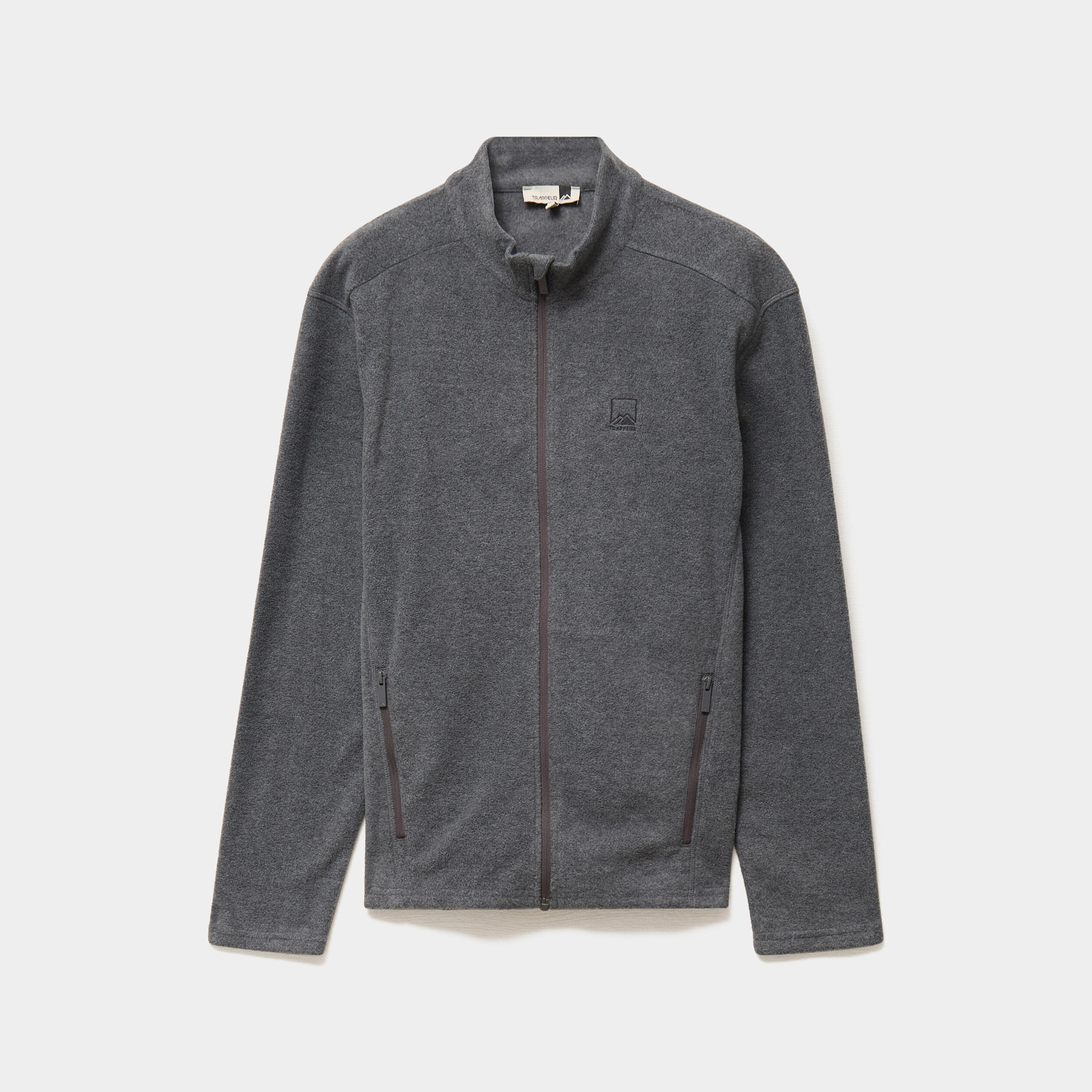 Gilet polaire zipp&eacute; manches longues gris argent homme