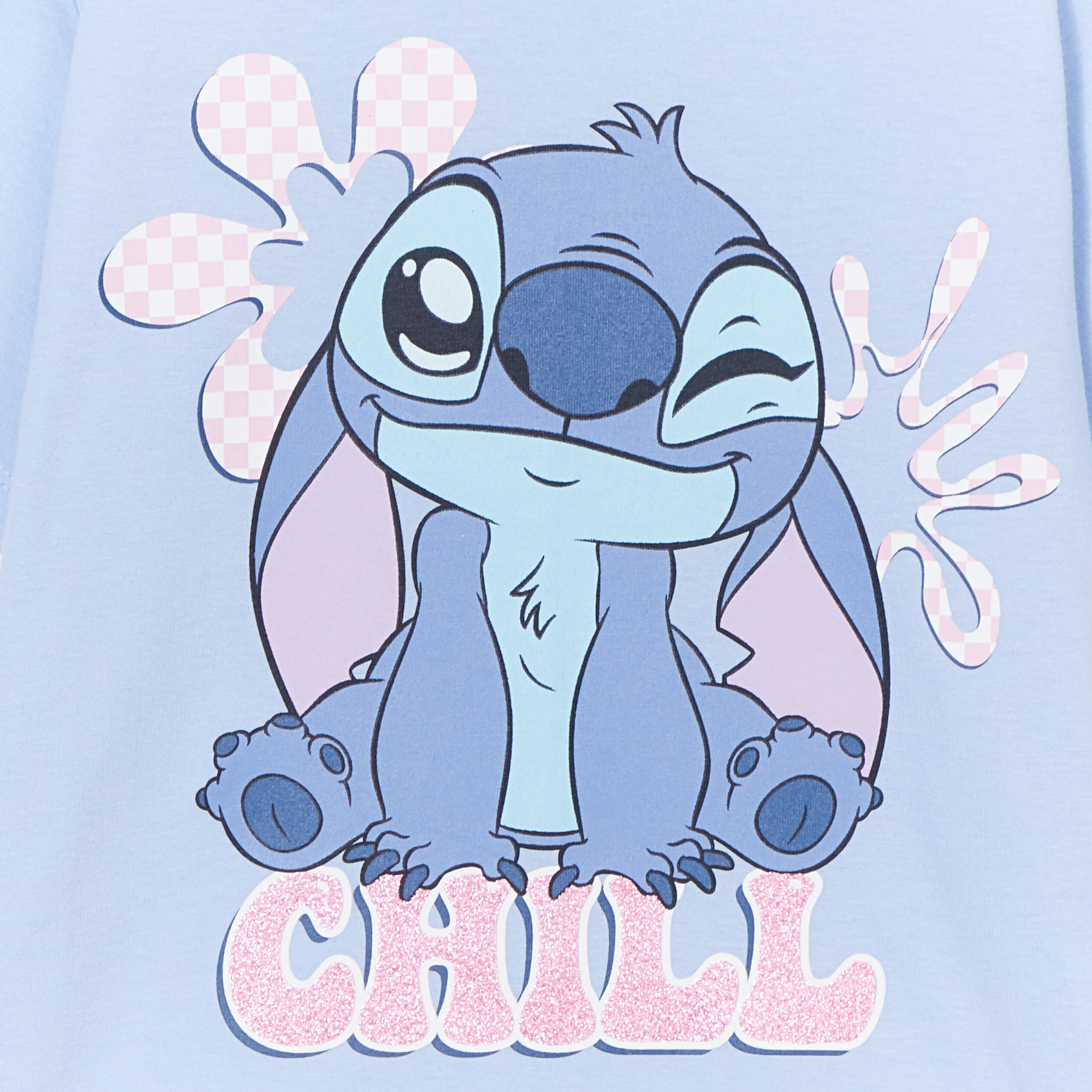 t shirt manches courtes coton stitch bleu fille T-shirt manches courtes coton Stitch bleu fille