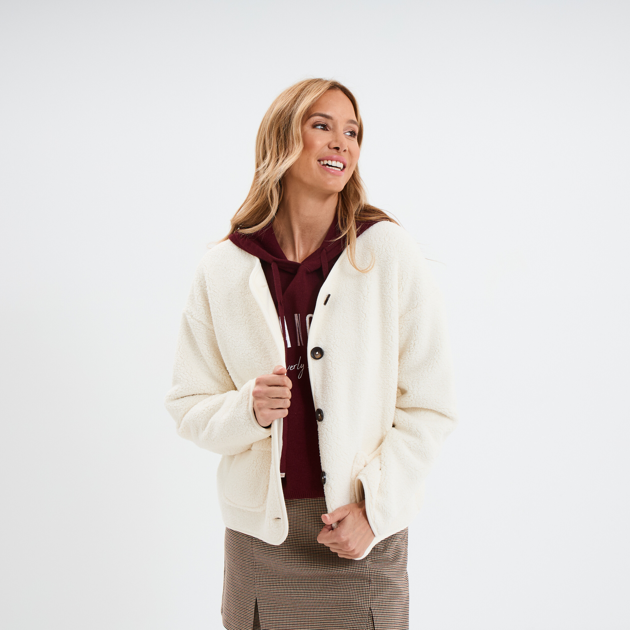 Lahalle Magasin Vetement Femme Saintes Veste Sherpa Boutonnée