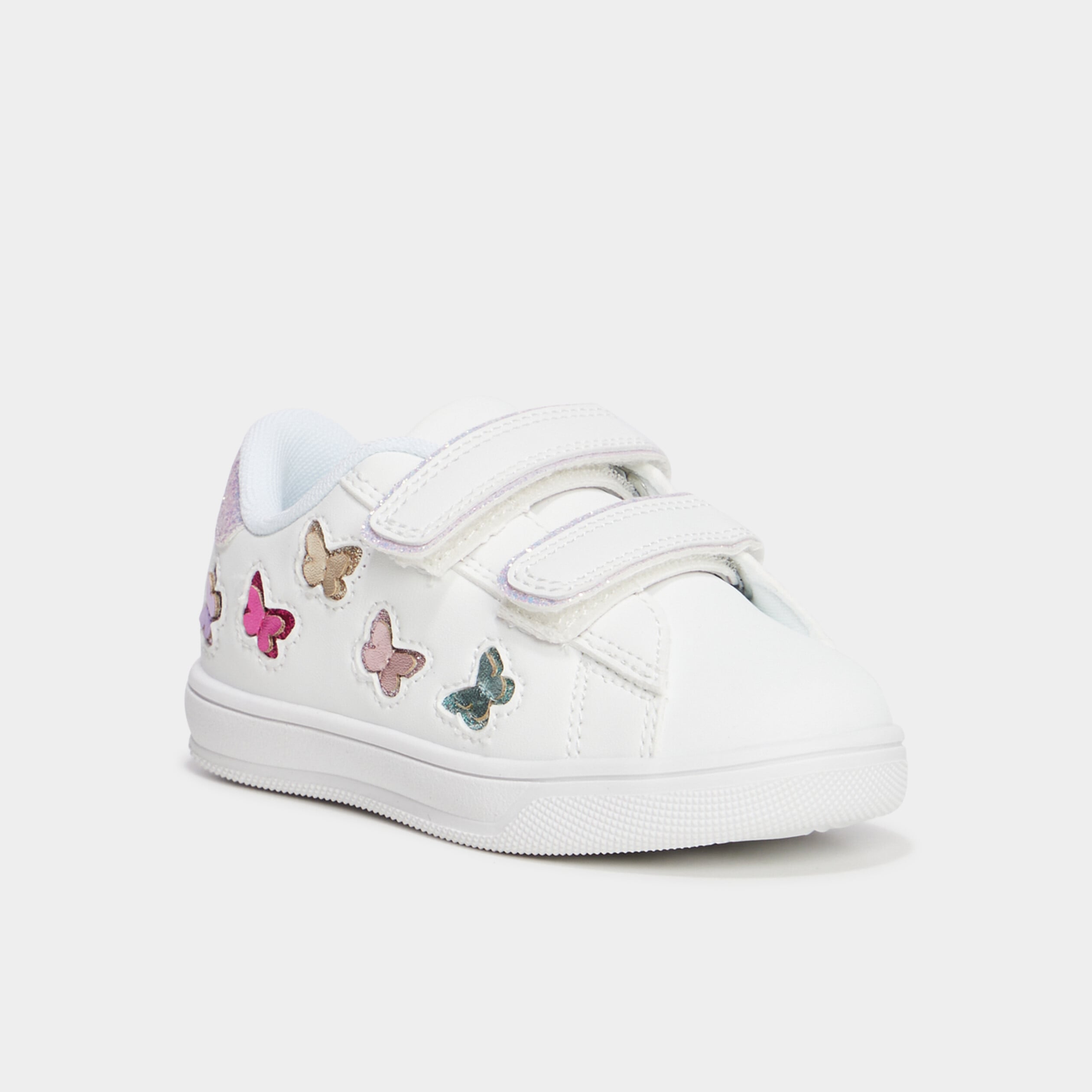 Baskets &agrave; scratchs blanc fille