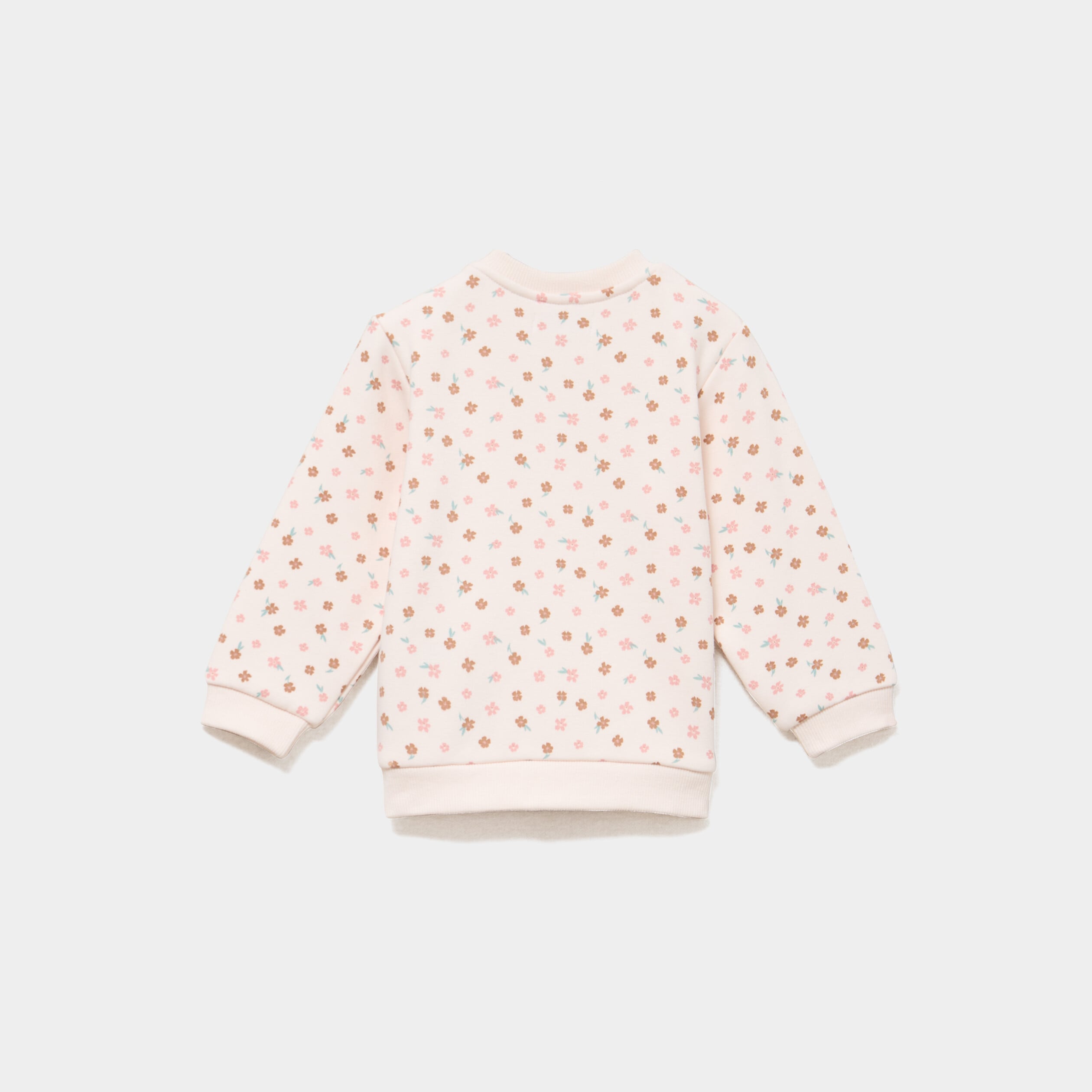 Sweat molletonn&eacute; avec boutons &eacute;paule creme b&eacute;b&eacute; fille