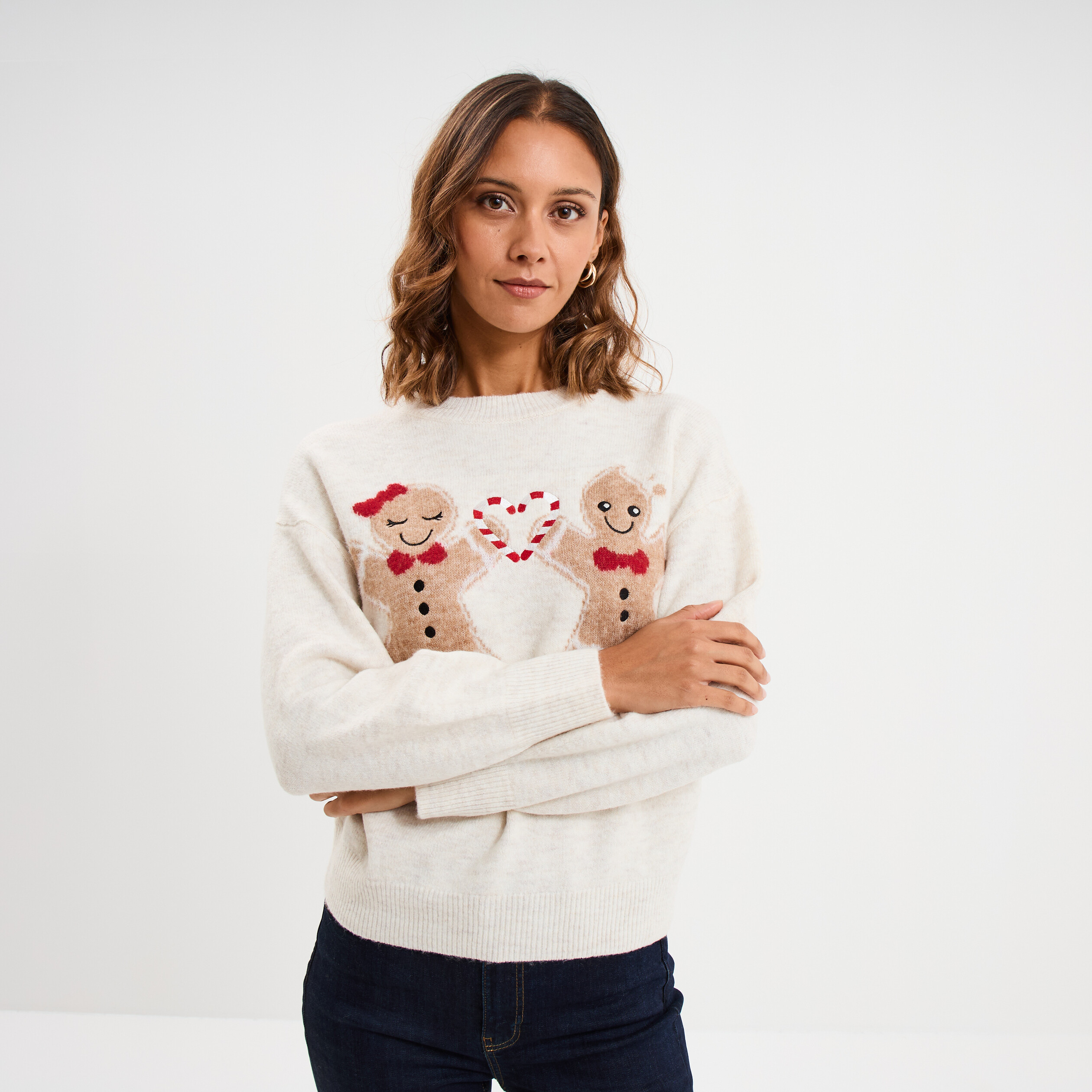 Pull de No&euml;l sable femme