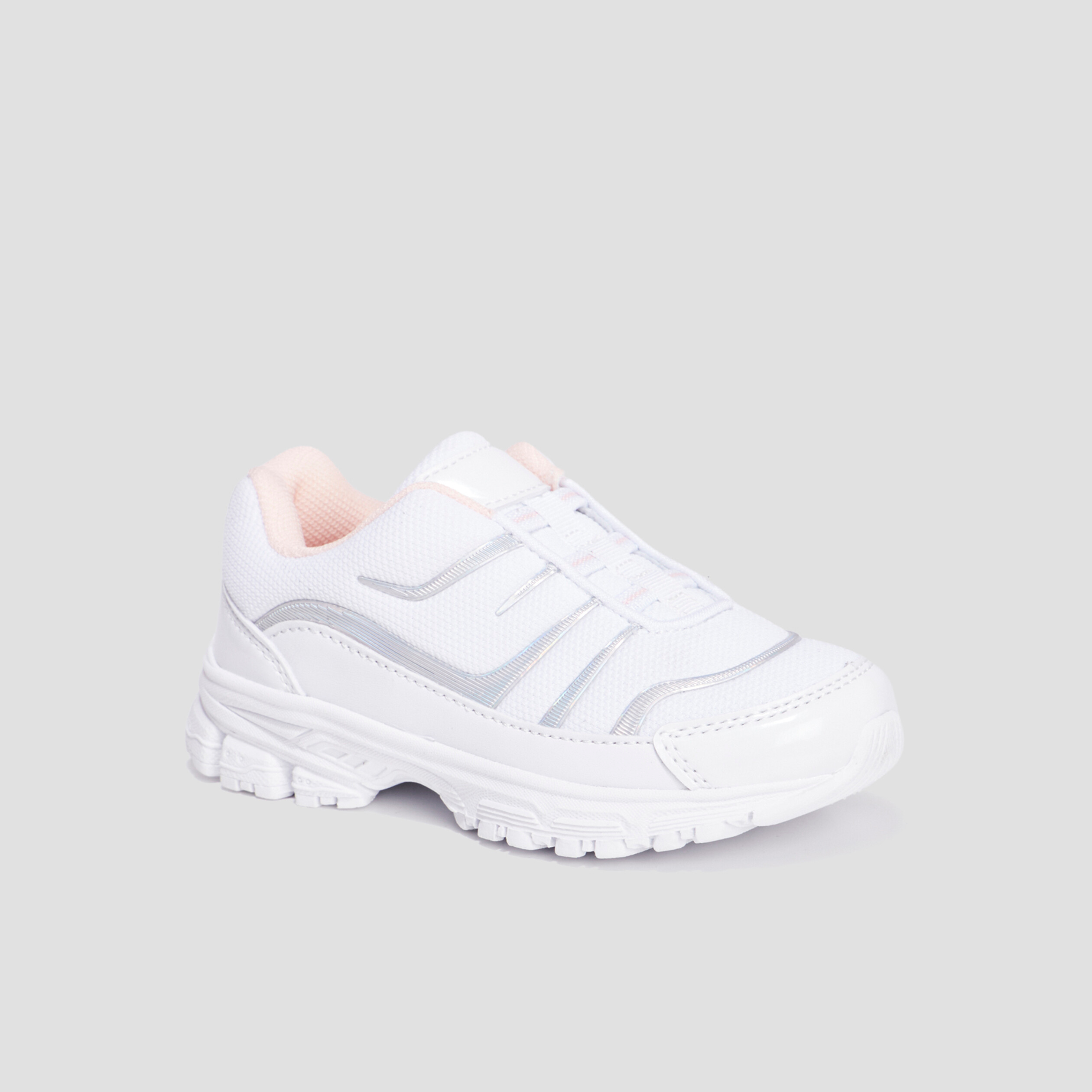 Baskets running semelle epaisse Liberto blanc fille La Halle