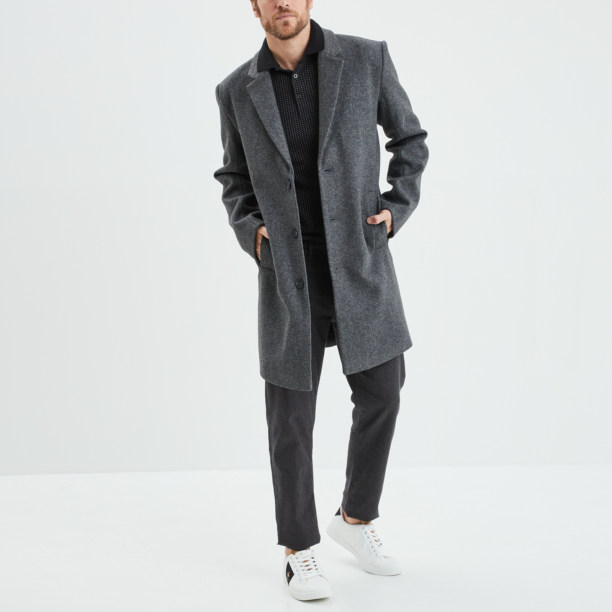 Veste En Tricot à Boutons Pour Homme - Style Cardigan Léger - Tissu Extensible, Confortable - Couleur Noir