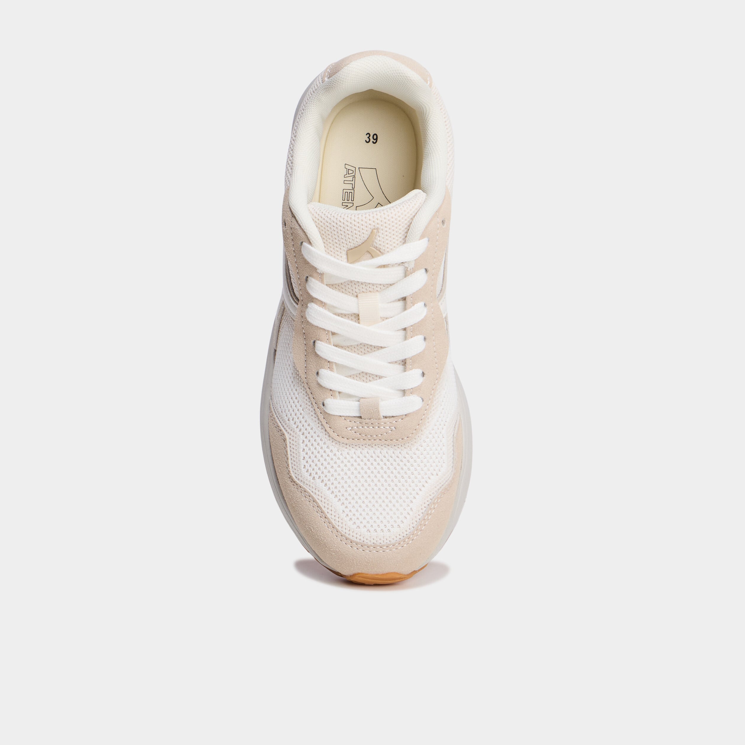 Baskets running &agrave; lacets sable femme